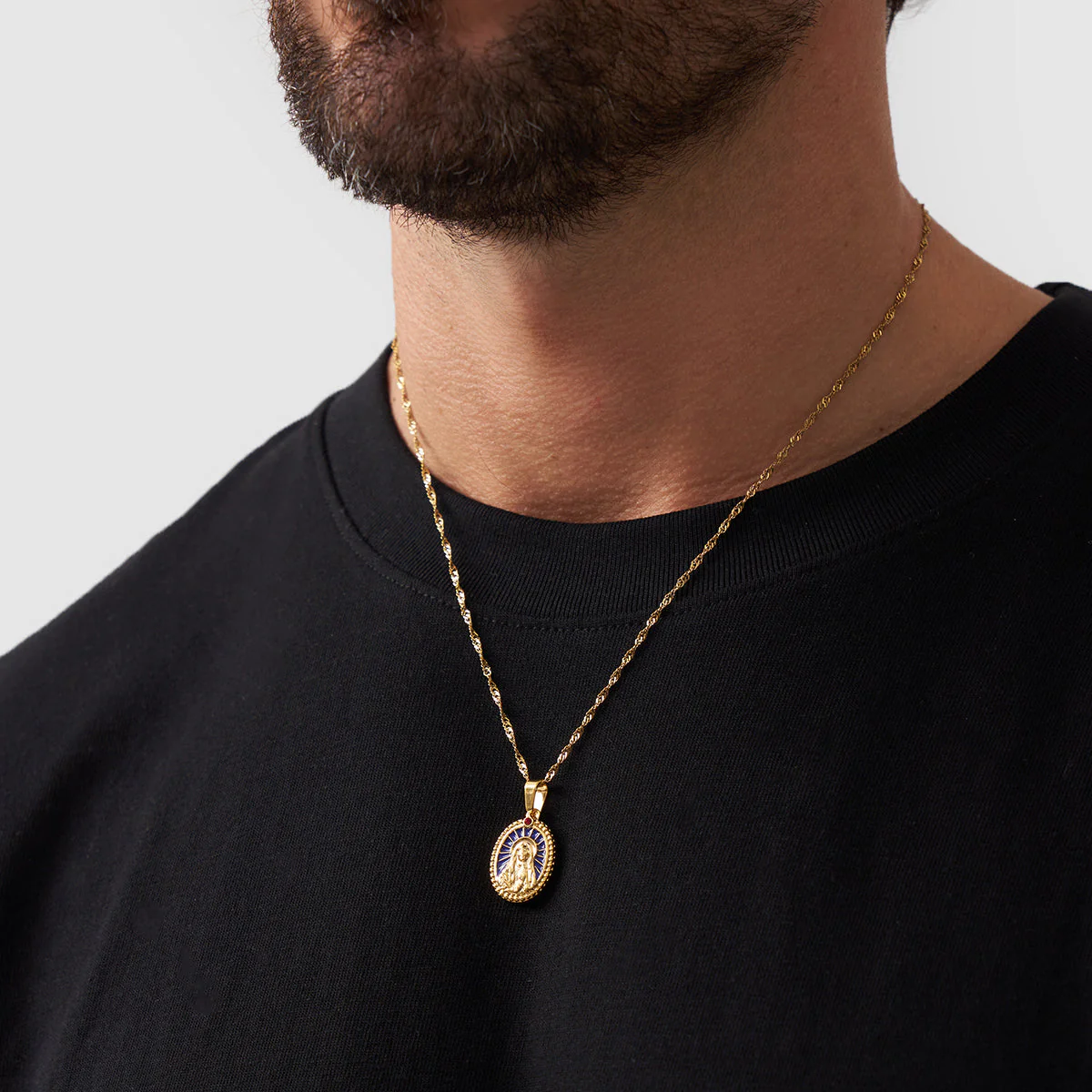 Enamel Virgin Mary (Gold) - Image 3
