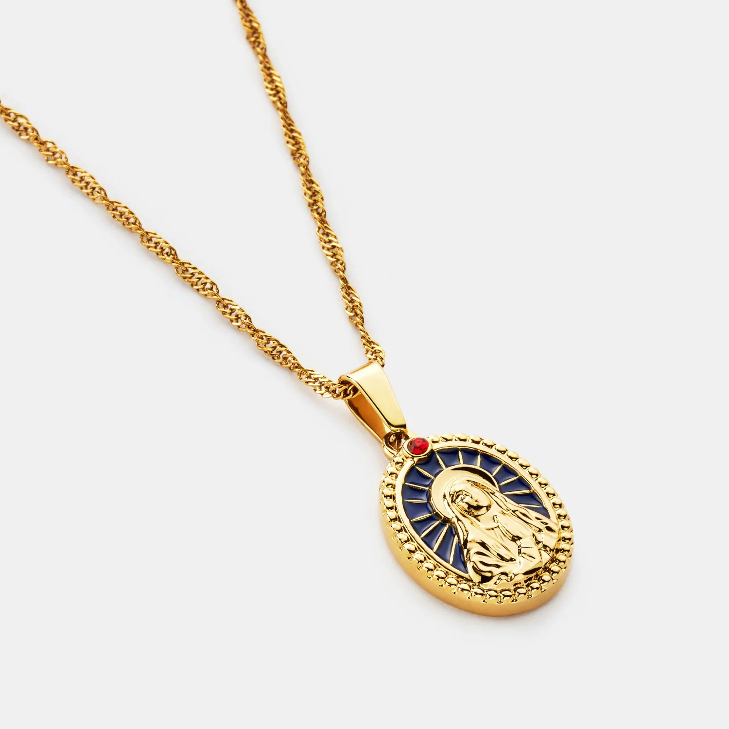 Enamel Virgin Mary (Gold) - Image 4