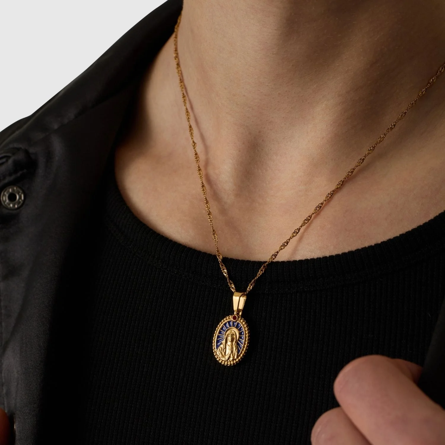 Enamel Virgin Mary (Gold) - Image 5