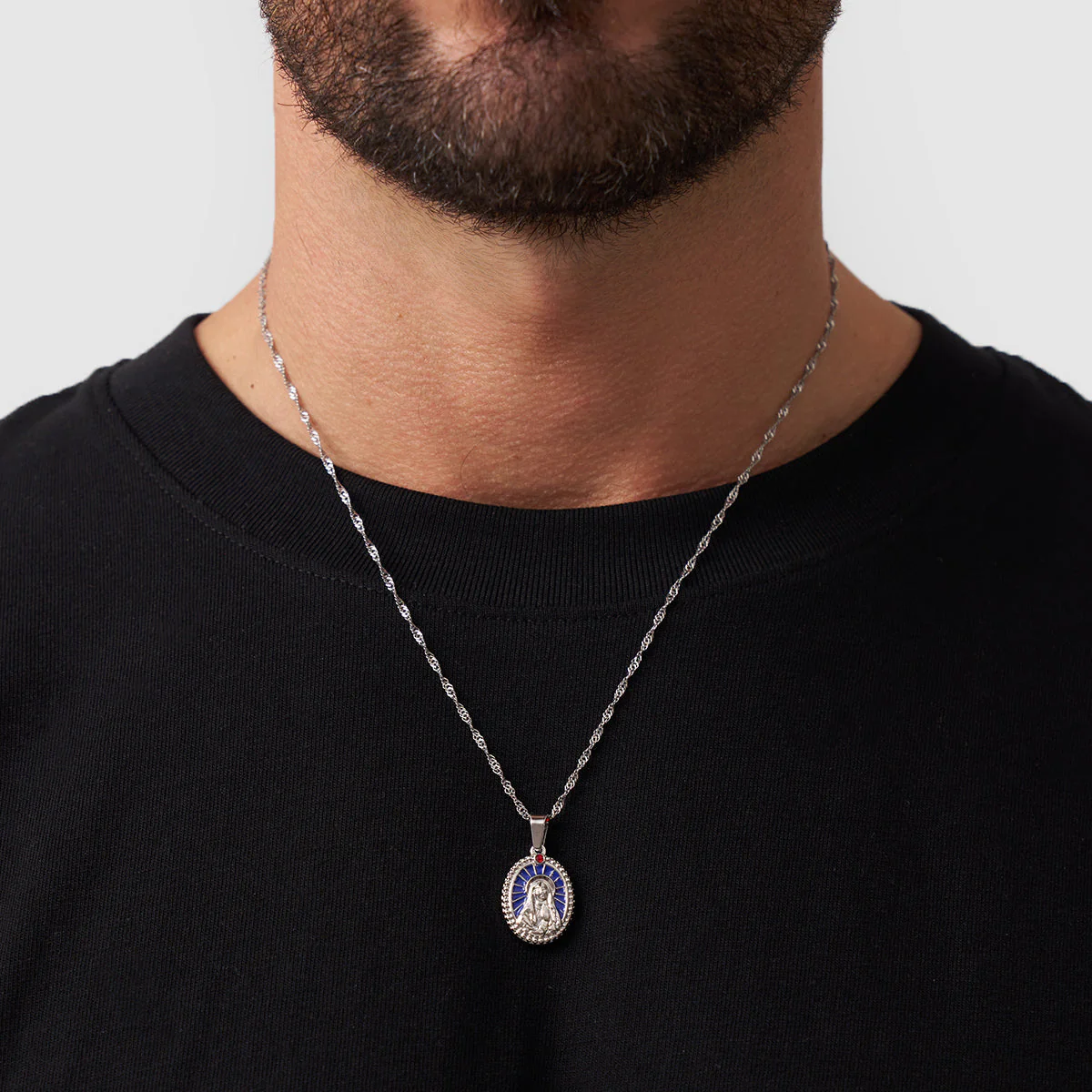 Enamel Virgin Mary (Silver) - Image 2