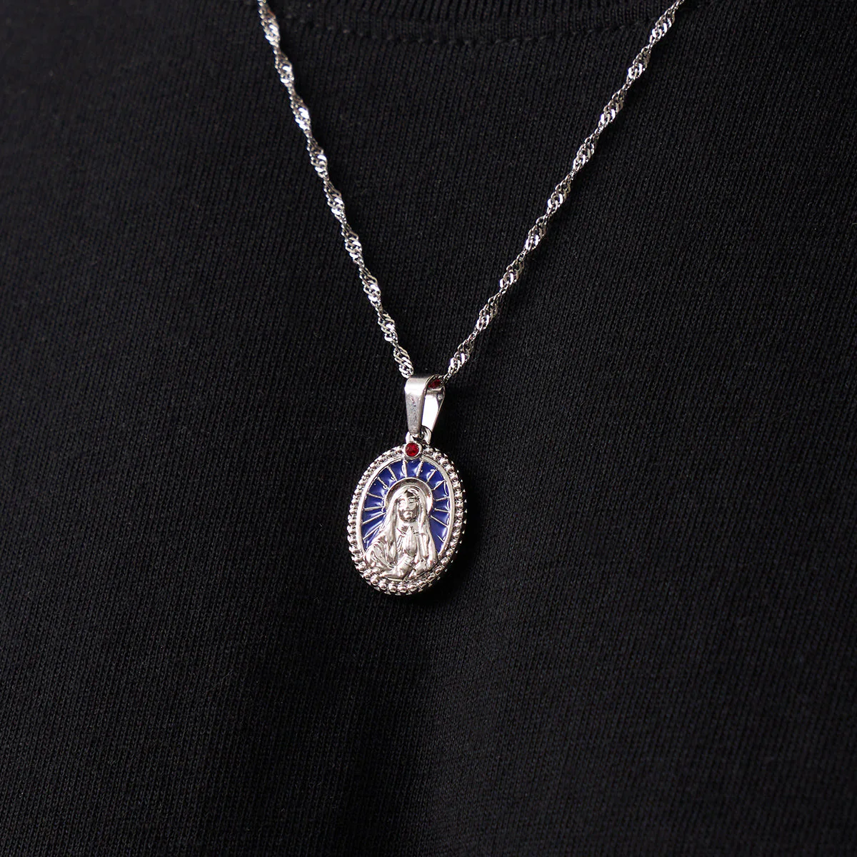 Enamel Virgin Mary (Silver) - Image 3