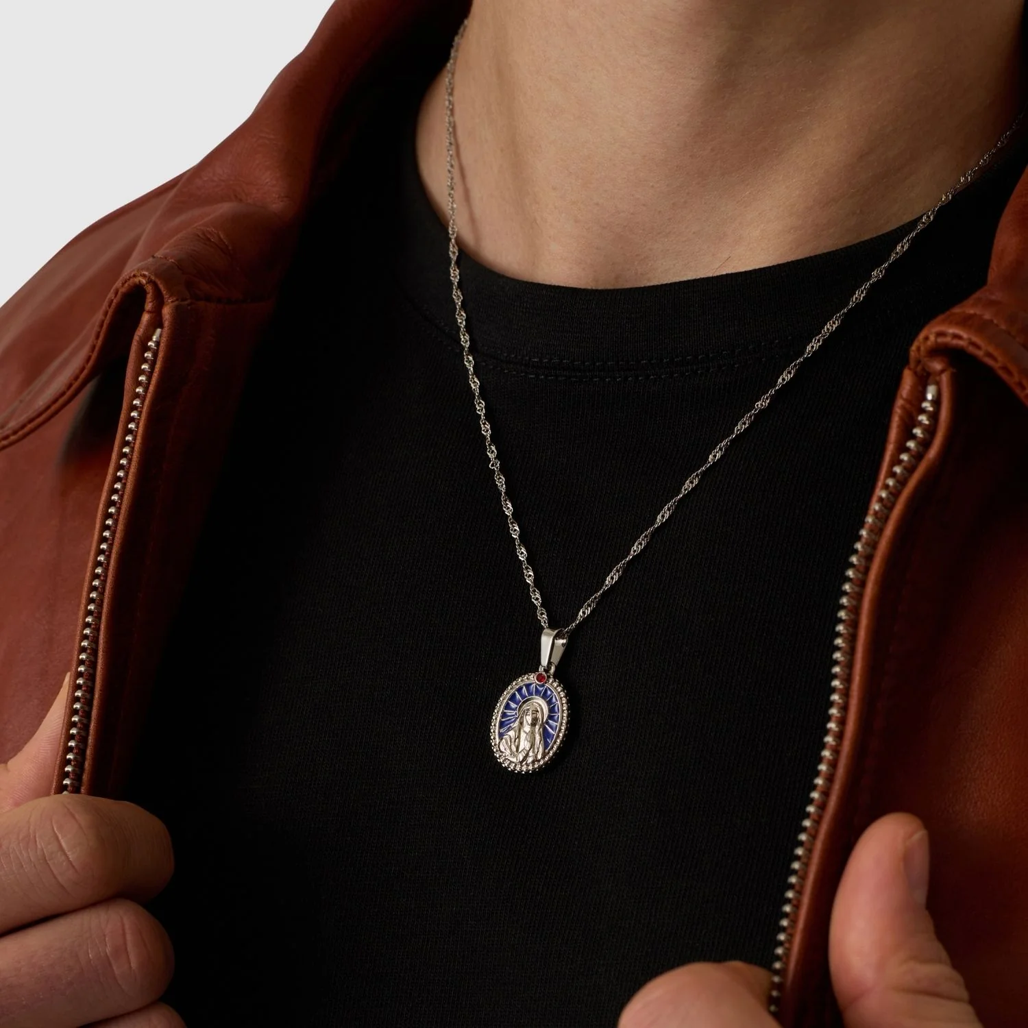 Enamel Virgin Mary (Silver) - Image 6