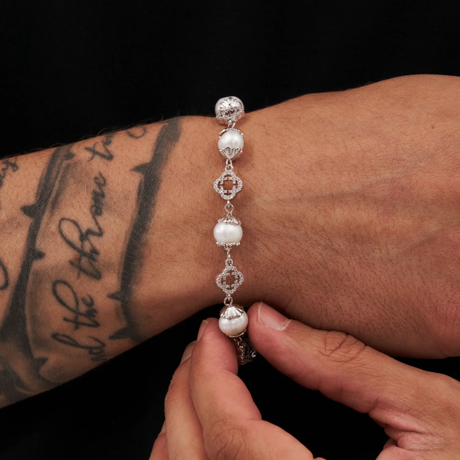 Filigree Real Pearl Bracelet (Silver) - Image 2