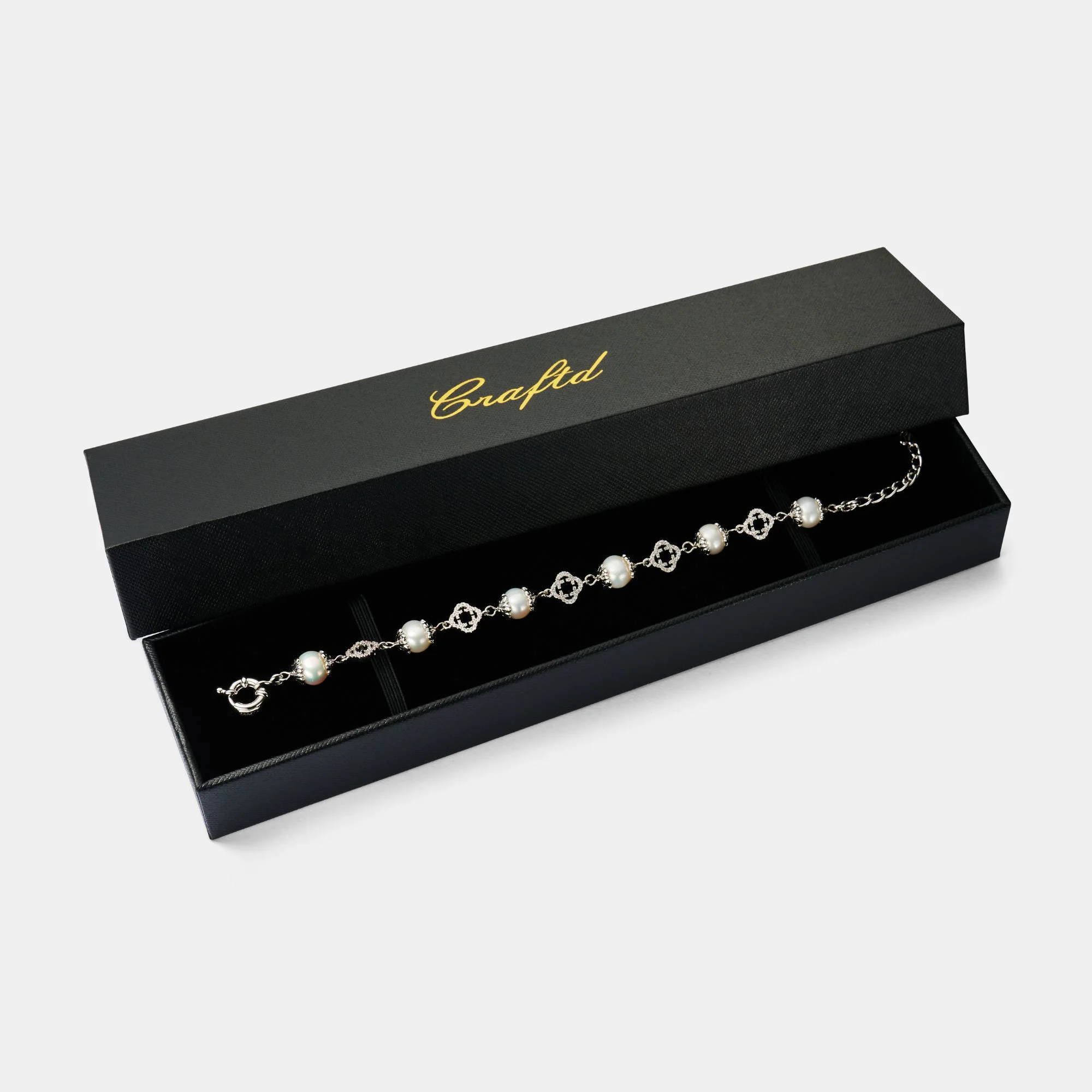 Filigree Real Pearl Bracelet (Silver) - Image 7