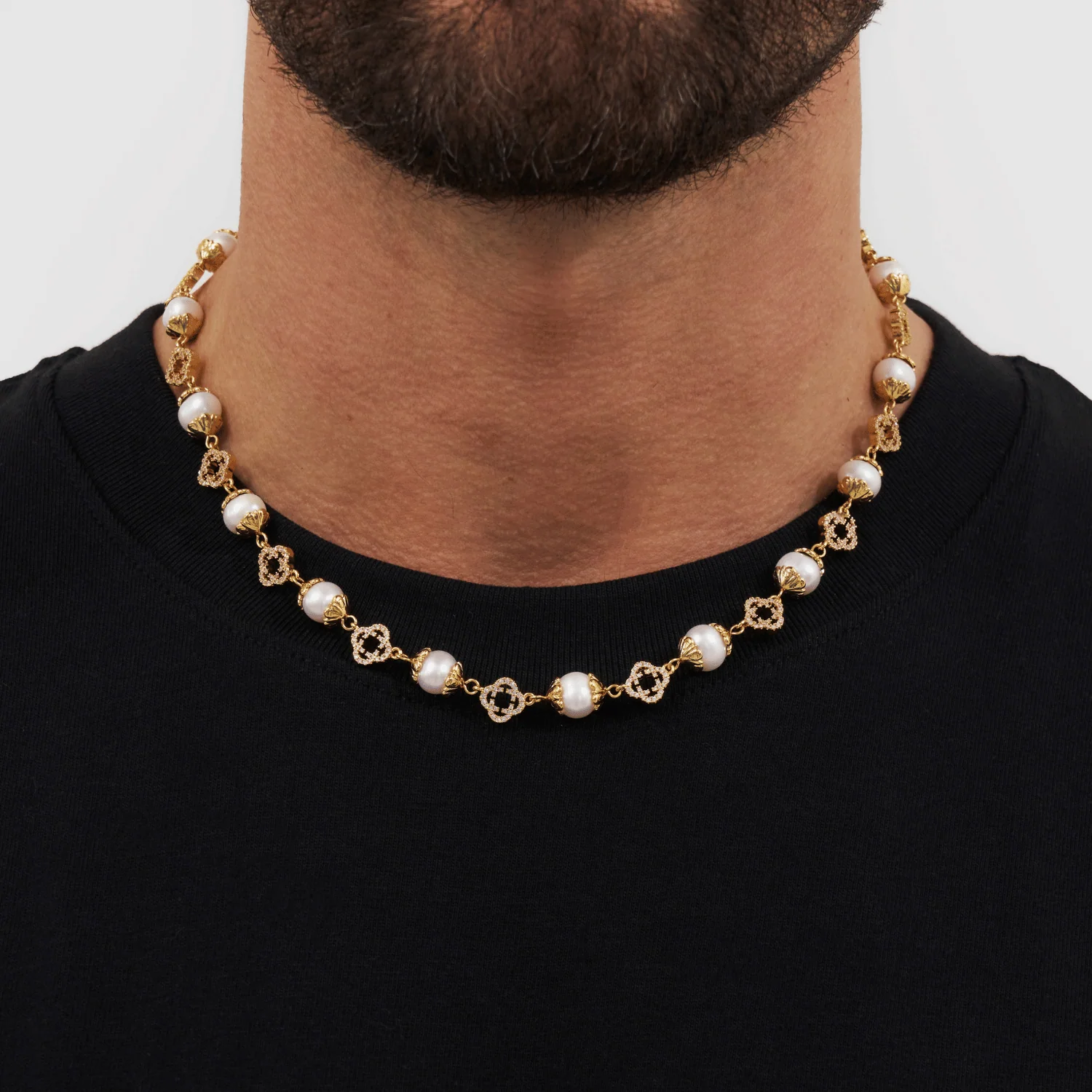 Filigree Real Pearl Necklace (Gold) - Image 2