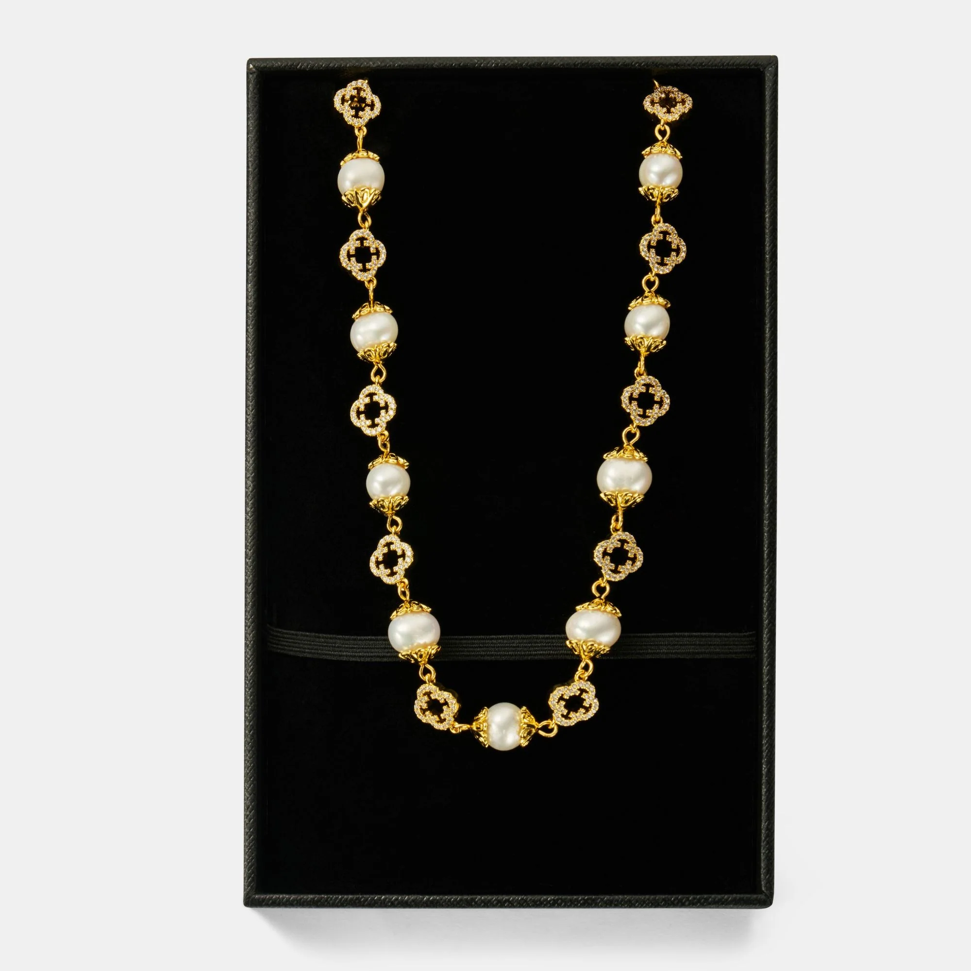 Filigree Real Pearl Necklace (Gold) - Image 7
