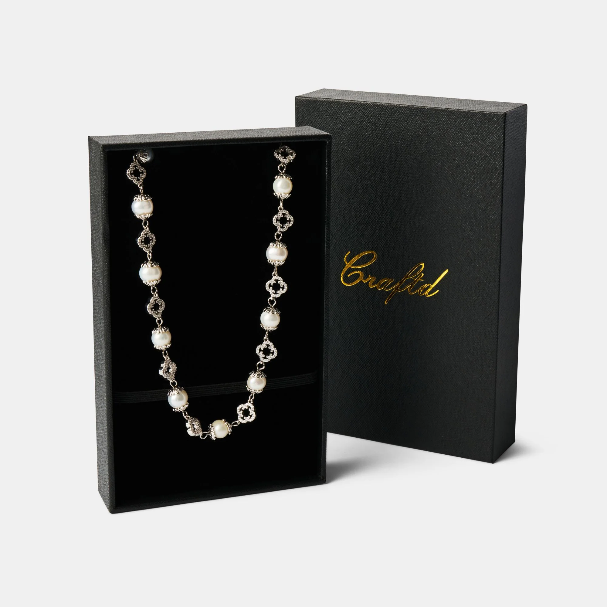 Filigree Real Pearl Necklace (Silver) - Image 10