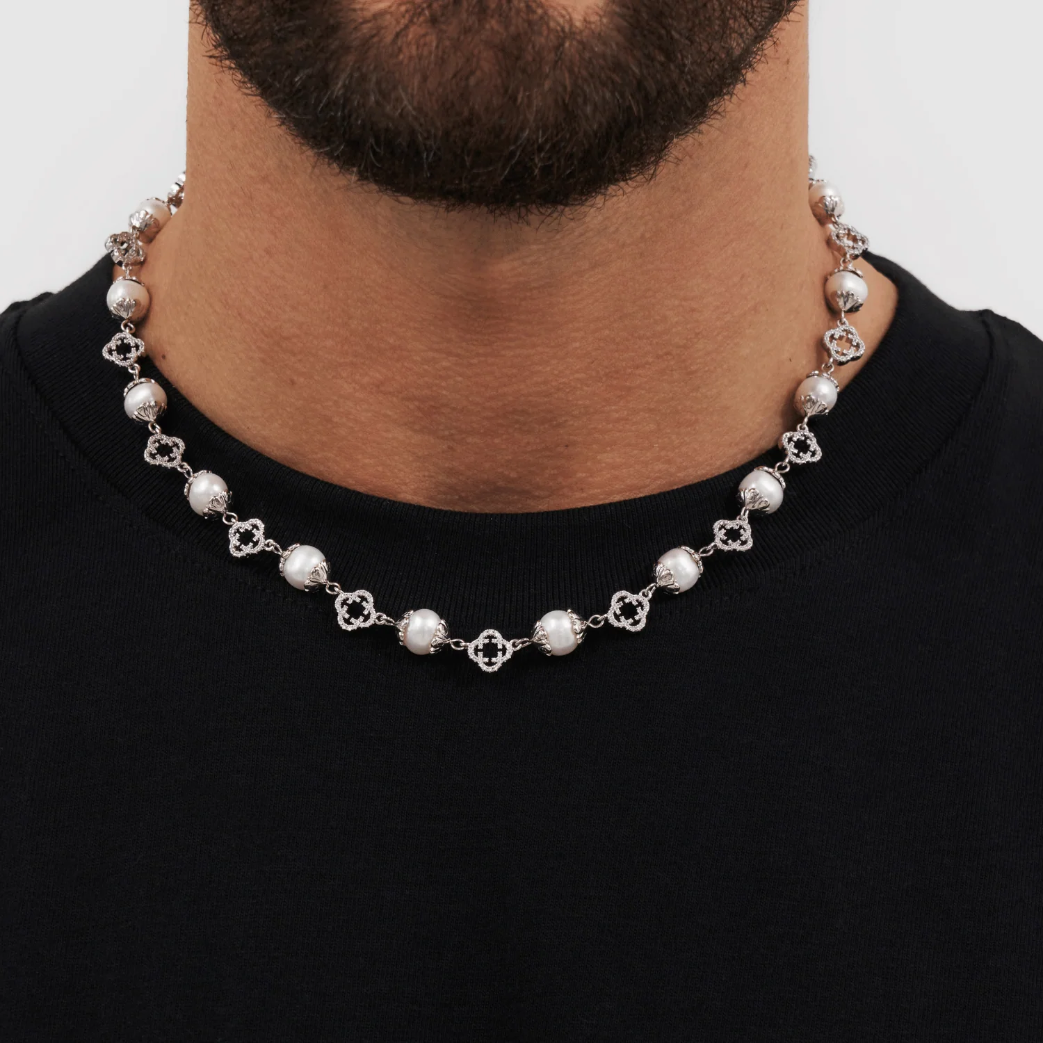 Filigree Real Pearl Necklace (Silver) - Image 2