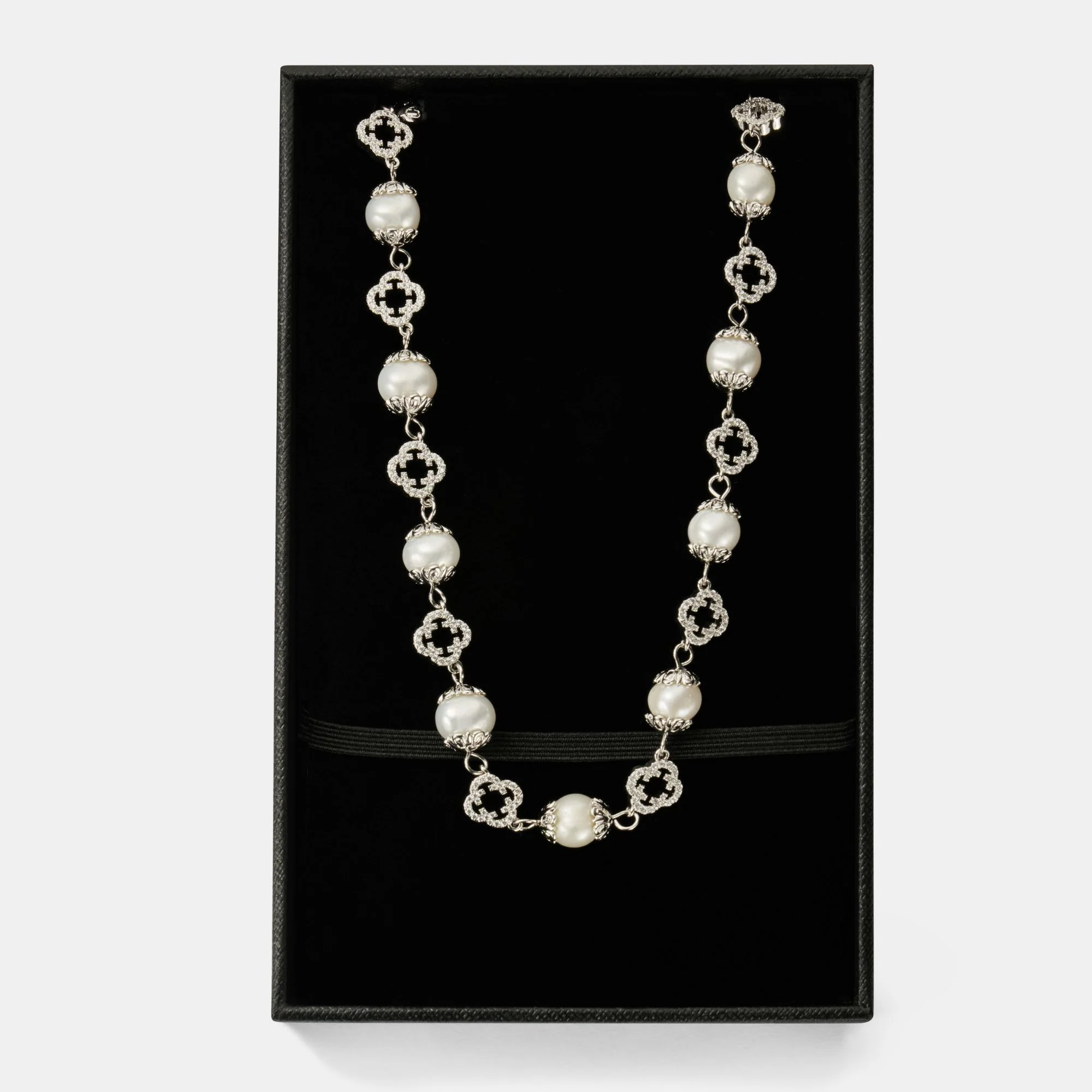 Filigree Real Pearl Necklace (Silver) - Image 8