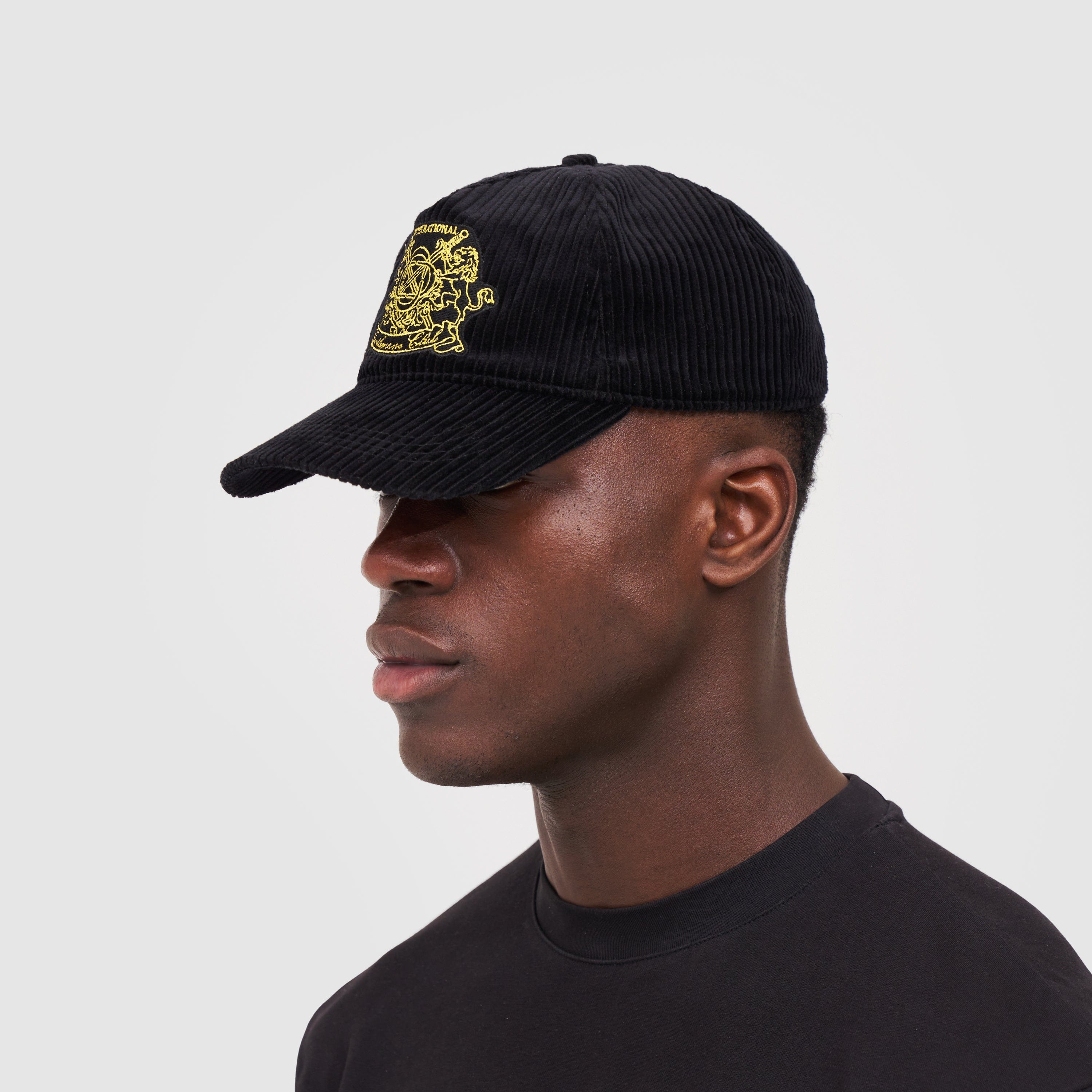 Gentlemen's Club Cap - Cord (Black/Yellow) - Image 5