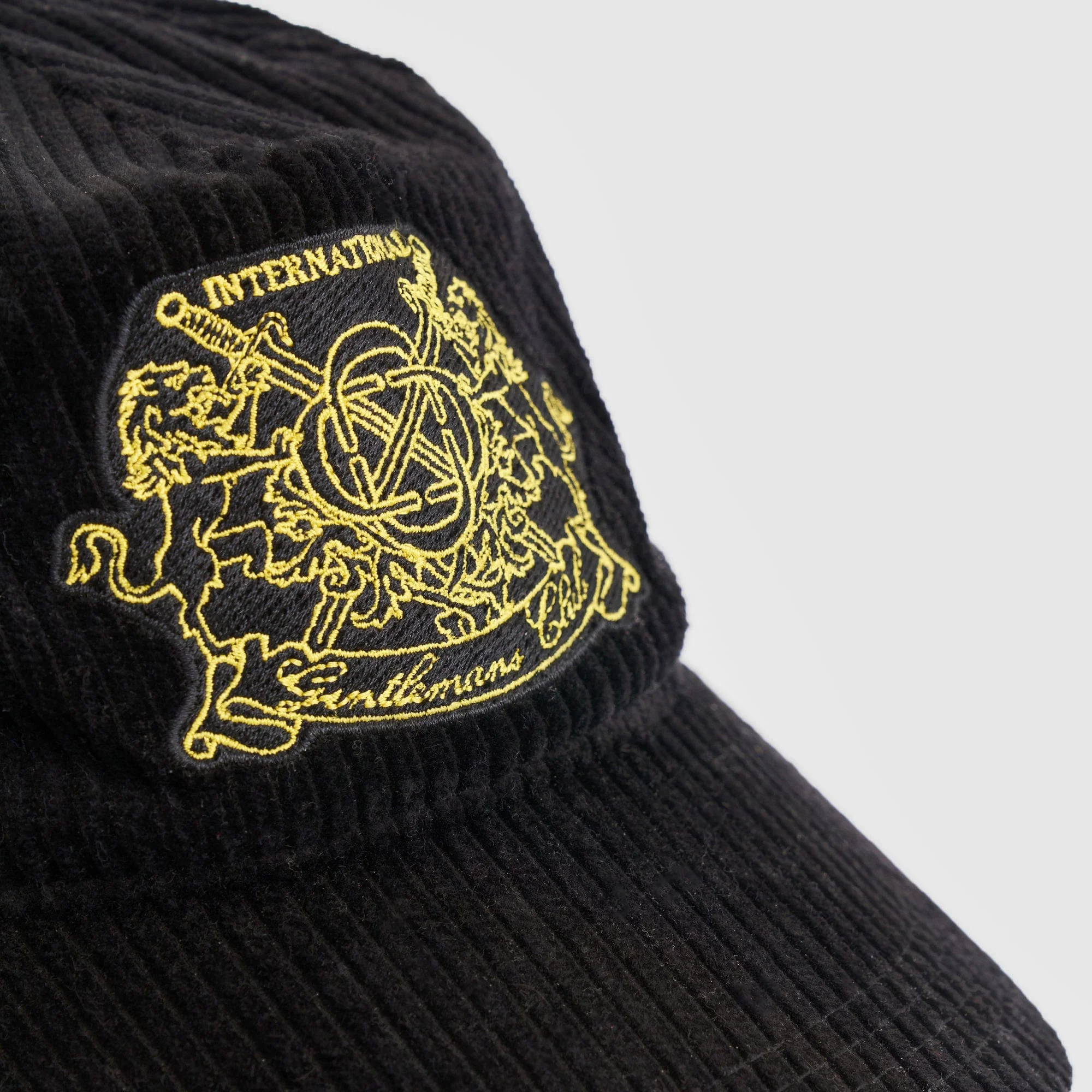 Gentlemen's Club Cap - Cord (Black/Yellow) - Image 6