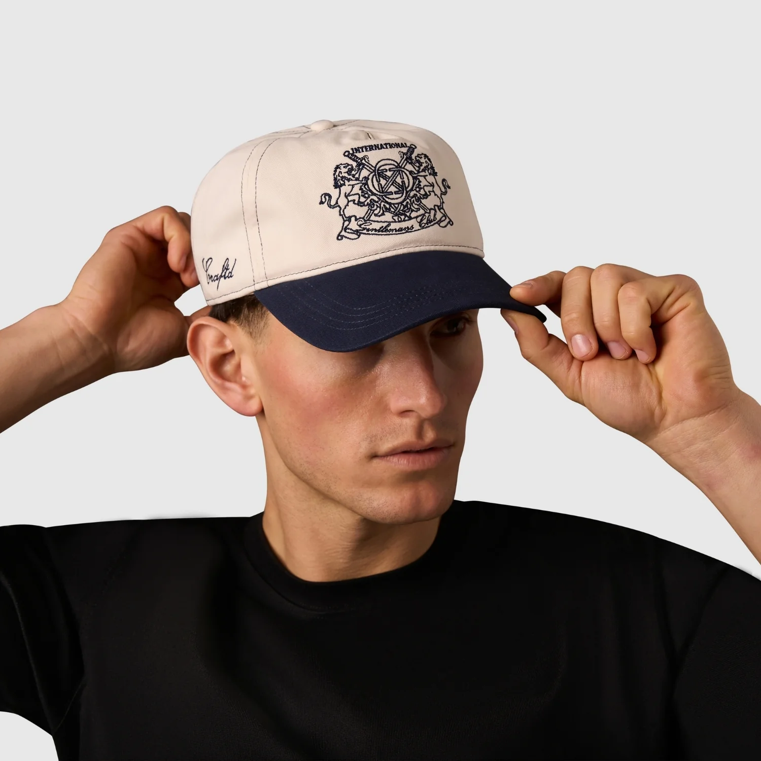 Gentlemens Club Cap (Cream/Navy) - Image 8