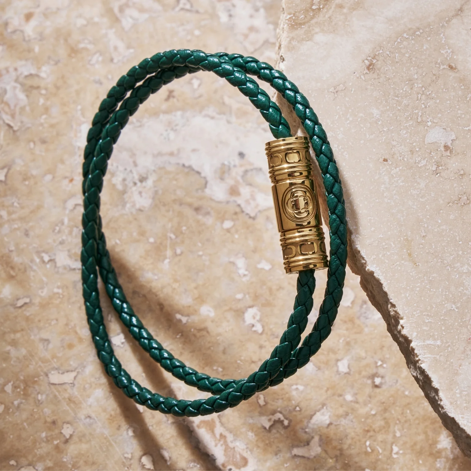 Green Leather Wrap Bracelet - Image 4