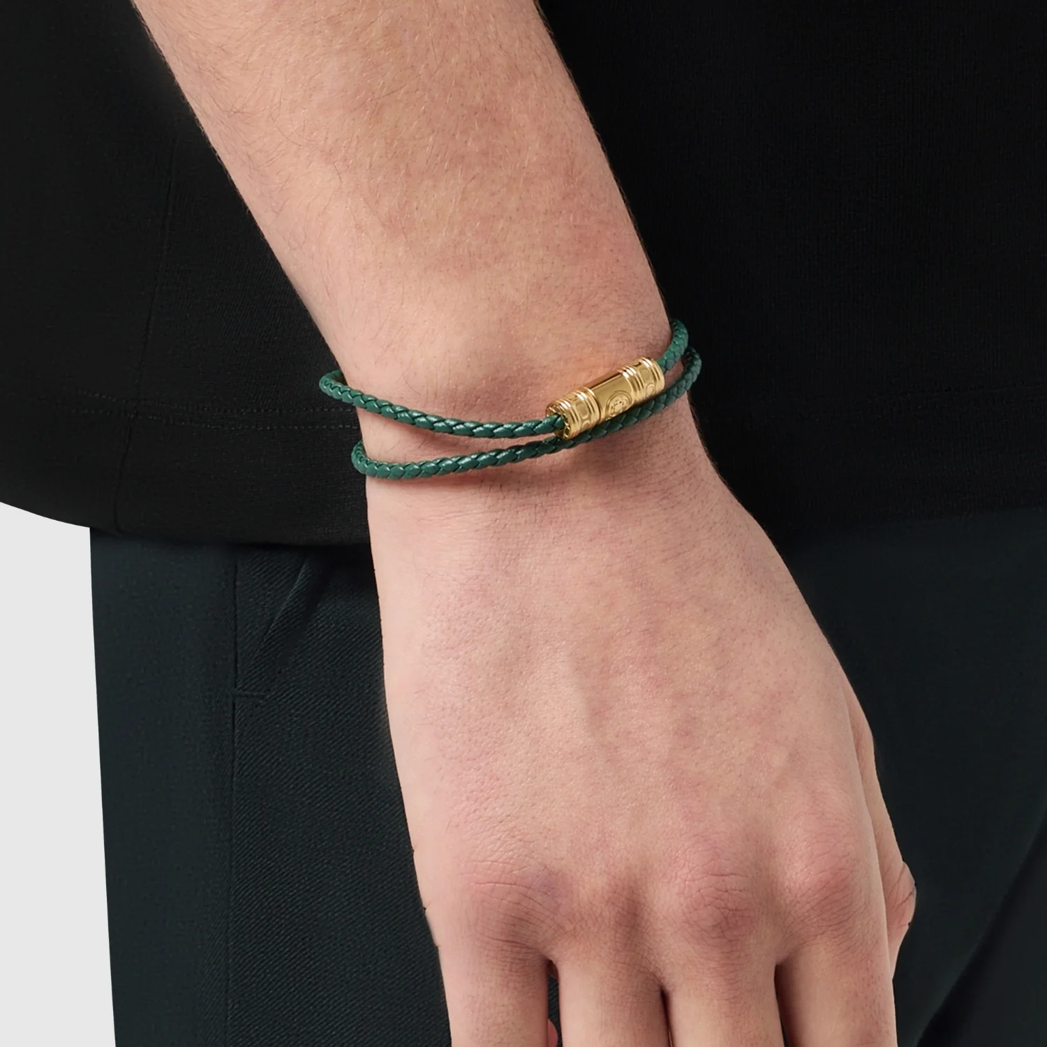 Green Leather Wrap Bracelet - Image 6