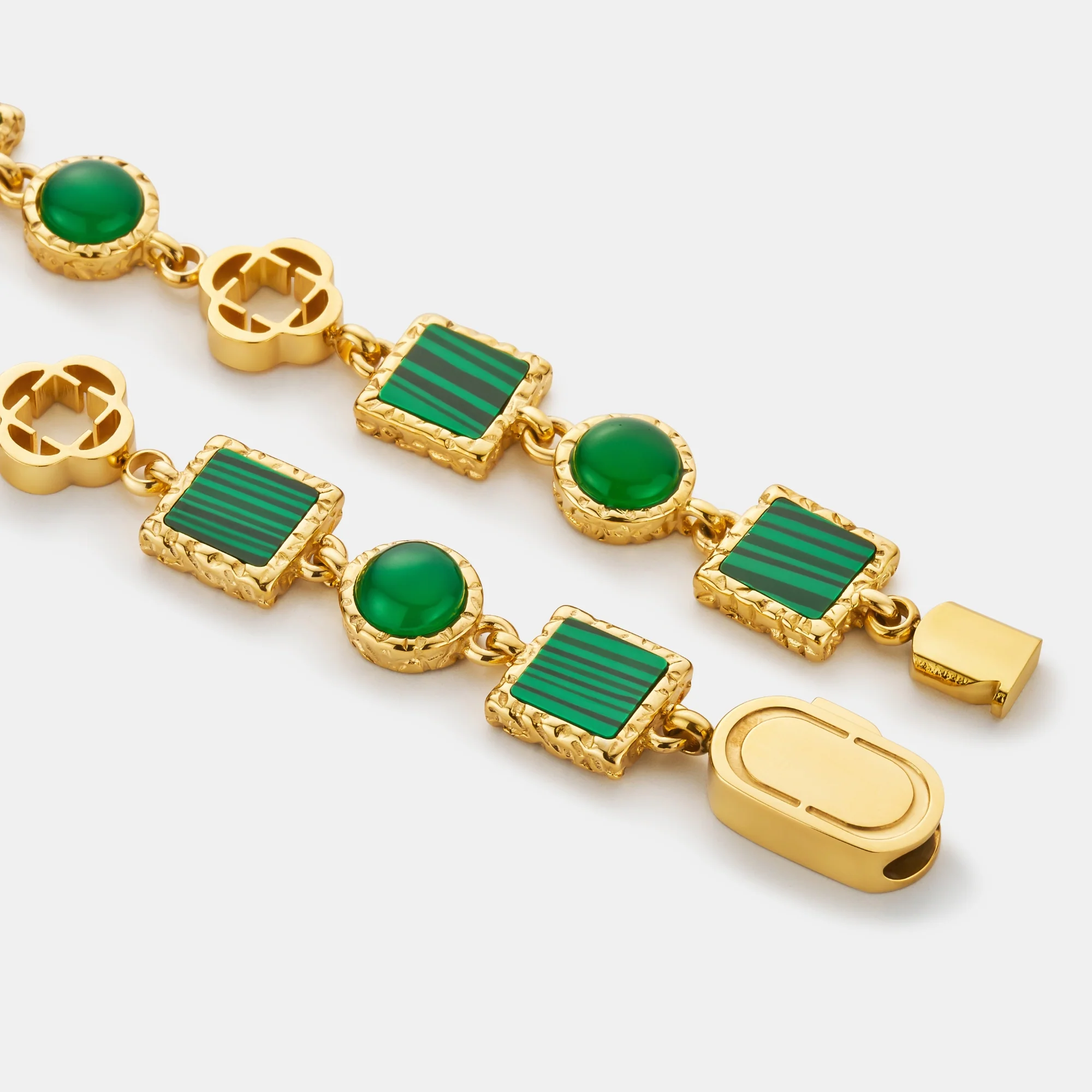 Green Quartz Gemstone Bracelet (Gold) - Image 5