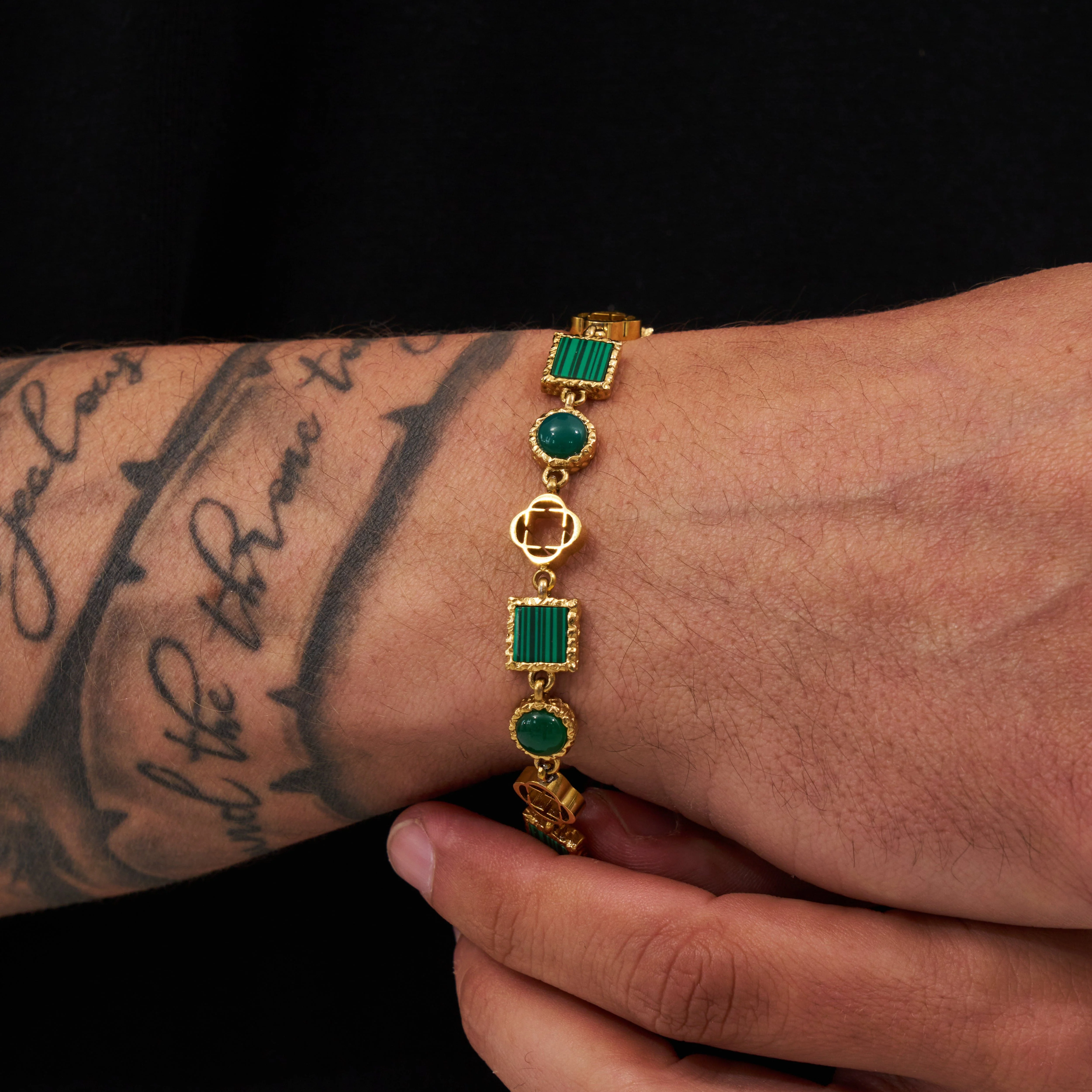 Green Quartz Gemstone Bracelet (Gold) - Image 6