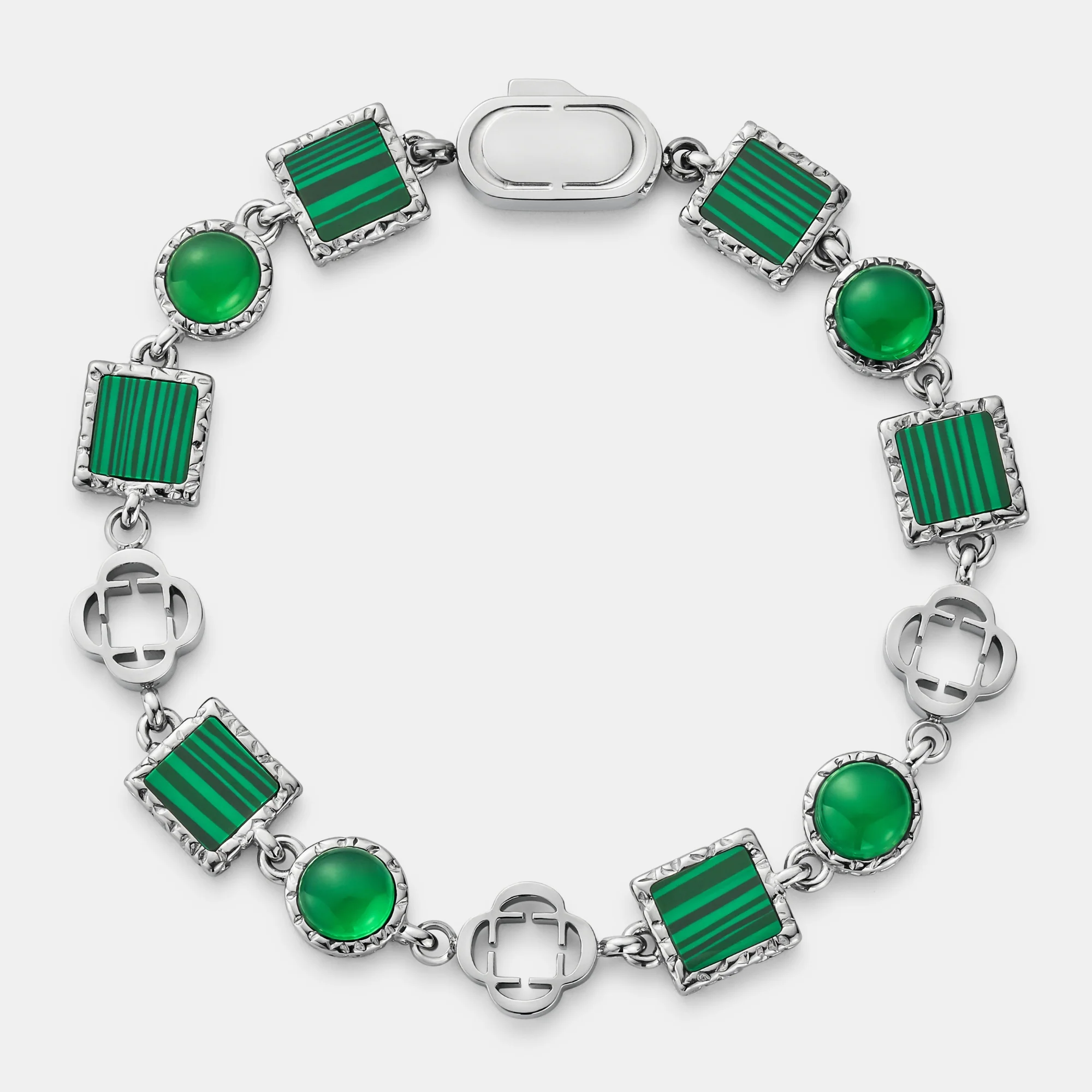 Green Quartz Gemstone Bracelet (Silver) - Image 4