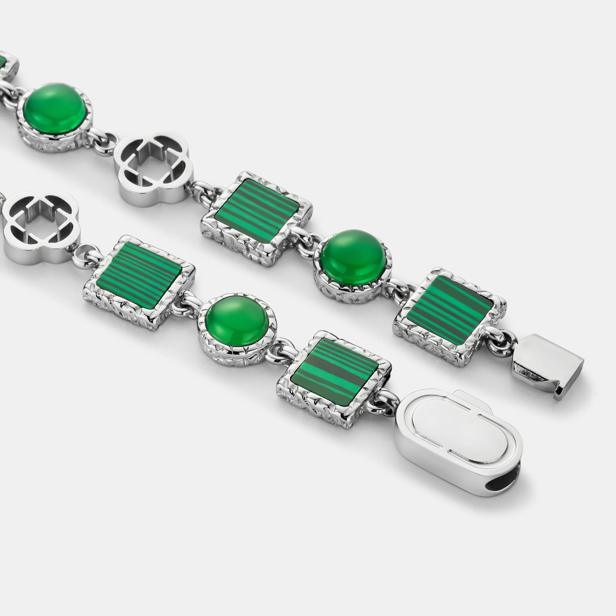 Green Quartz Gemstone Bracelet (Silver) - Image 5