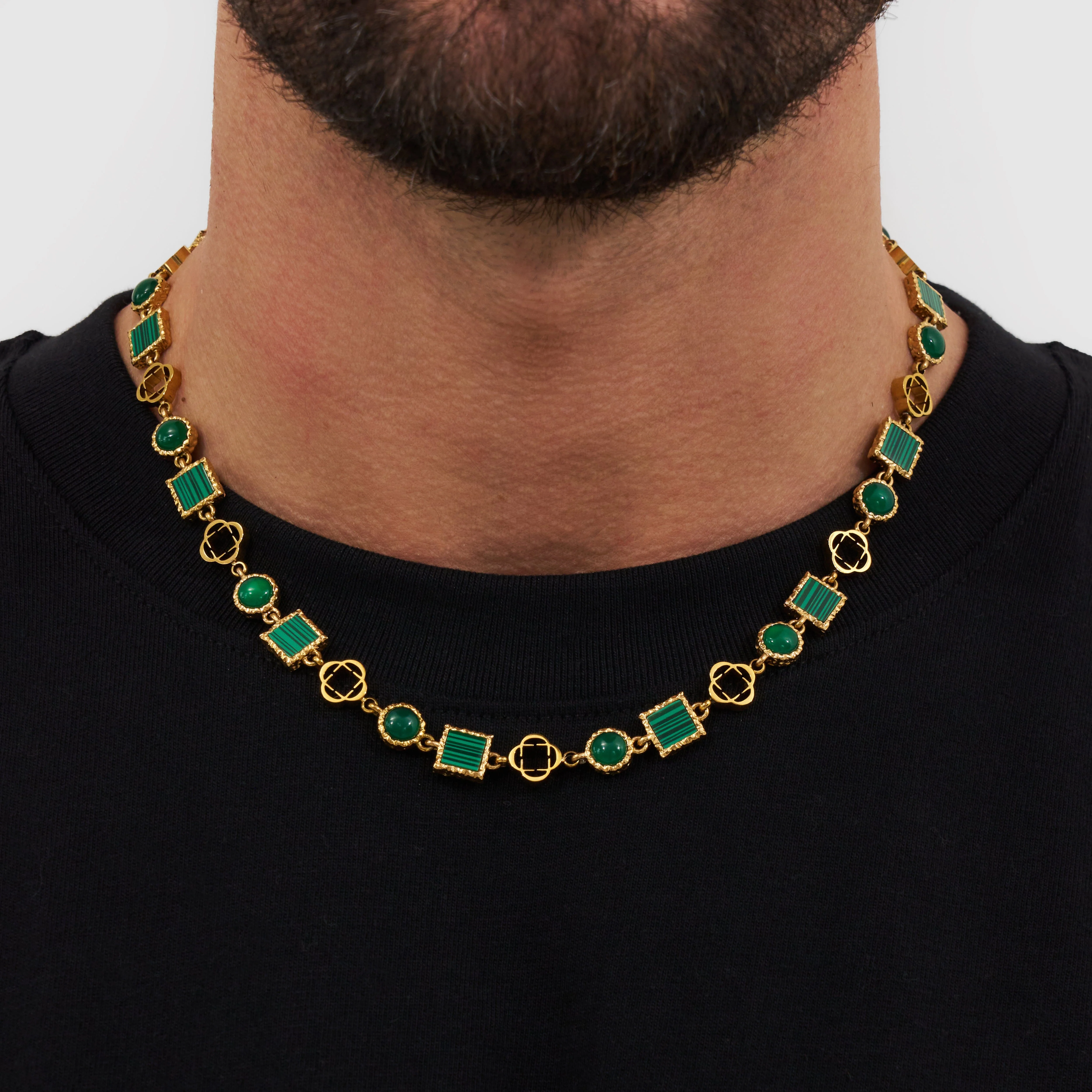 Green Quartz Gemstone Necklace (Gold) - Image 2