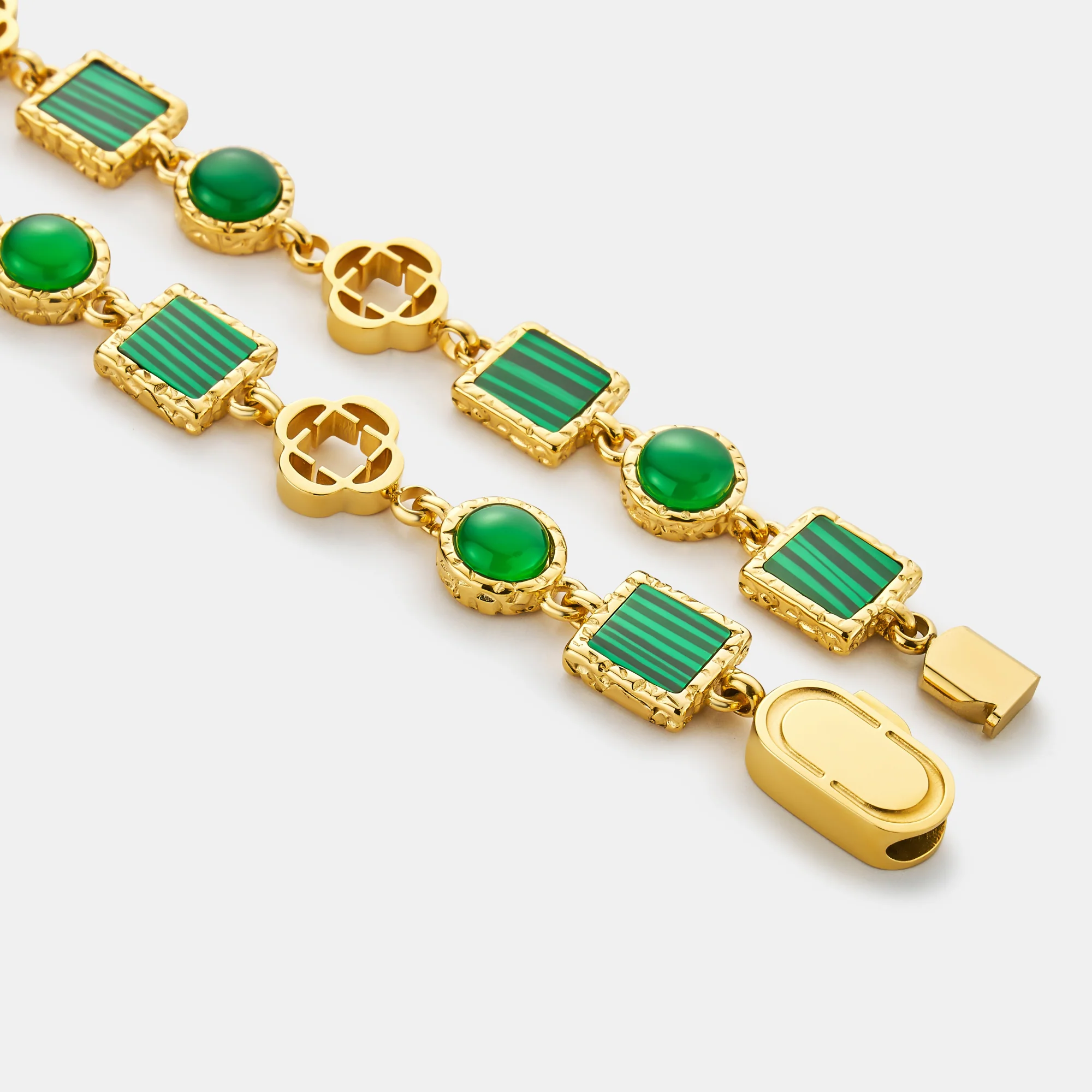 Green Quartz Gemstone Necklace (Gold) - Image 8