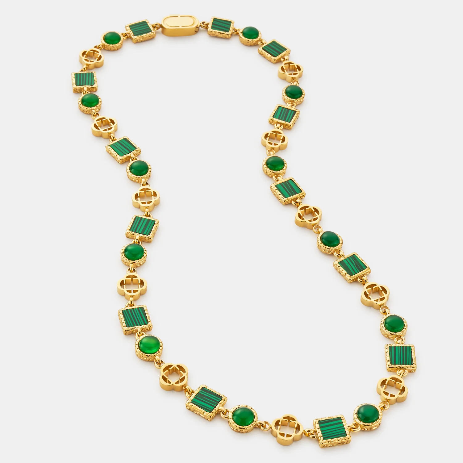 Green Quartz Gemstone Necklace (Gold) - Image 9