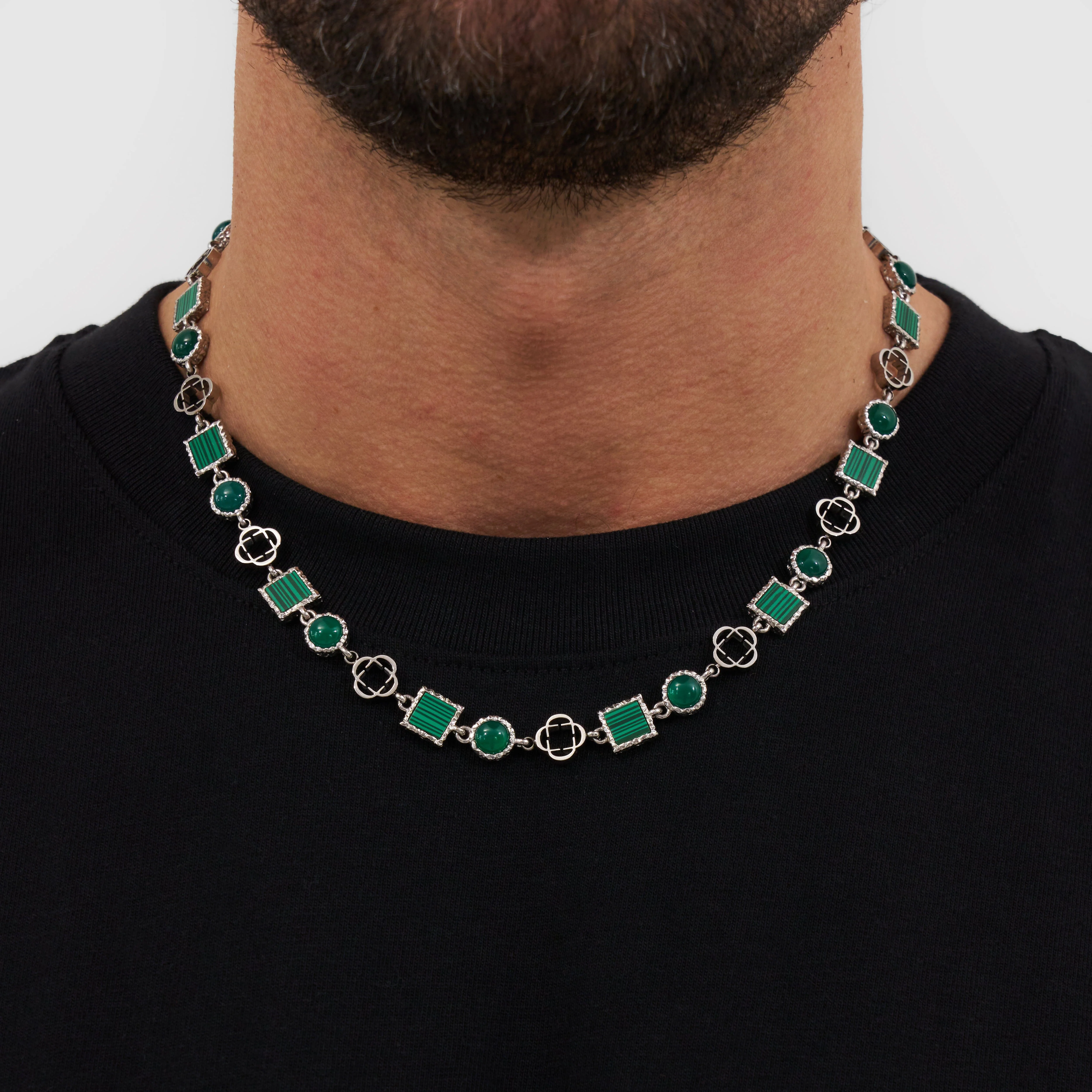 Green Quartz Gemstone Necklace (Silver) - Image 2