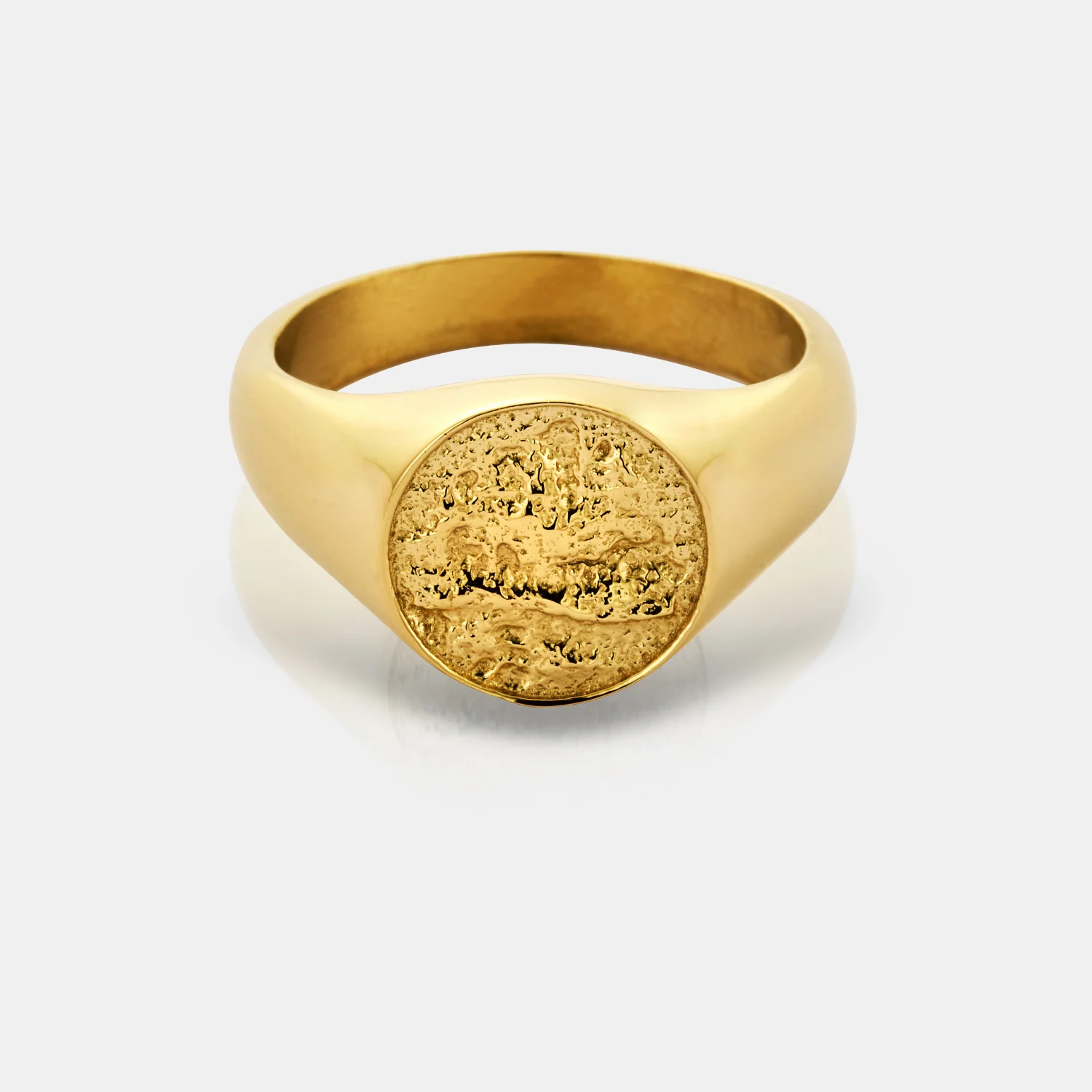 Hammered Signet Ring (Gold) - Image 2