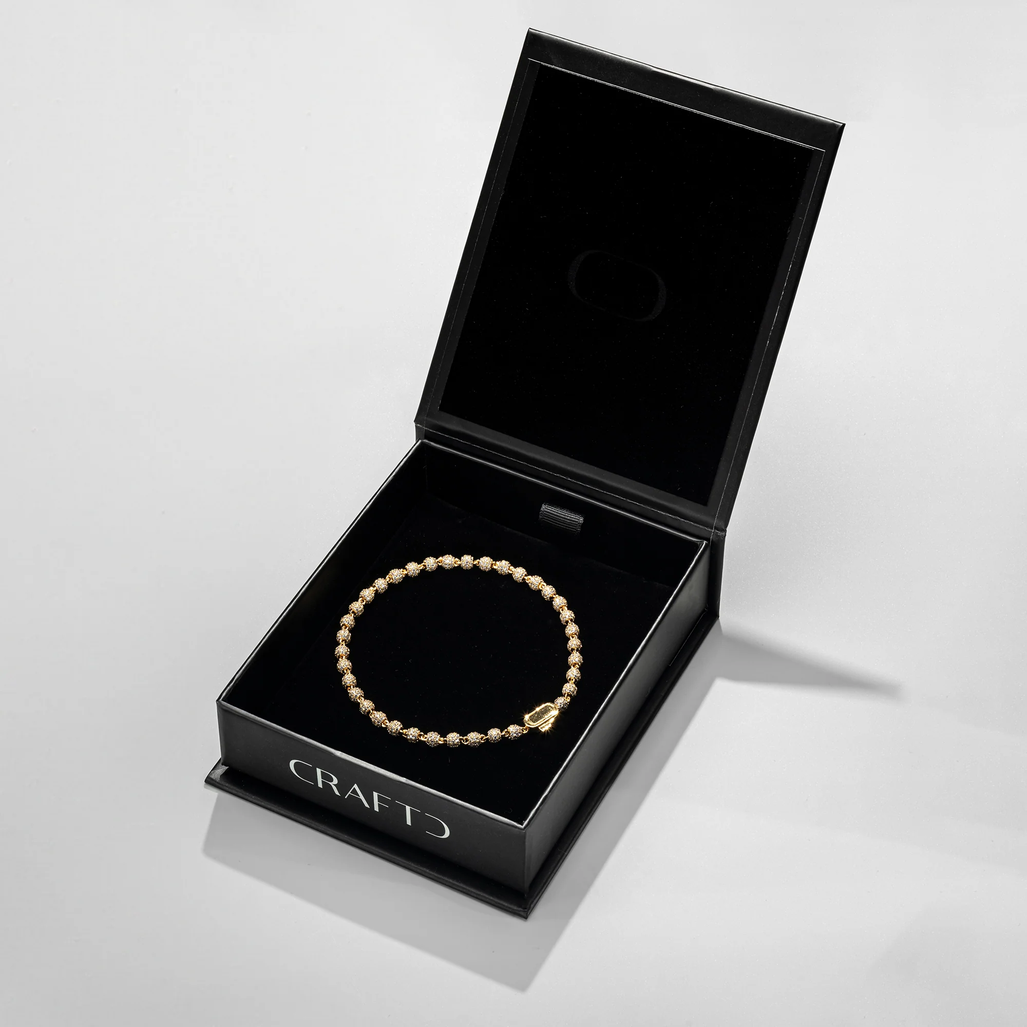 Iced Ball Pendant Bracelet (Gold) 4mm - Image 4