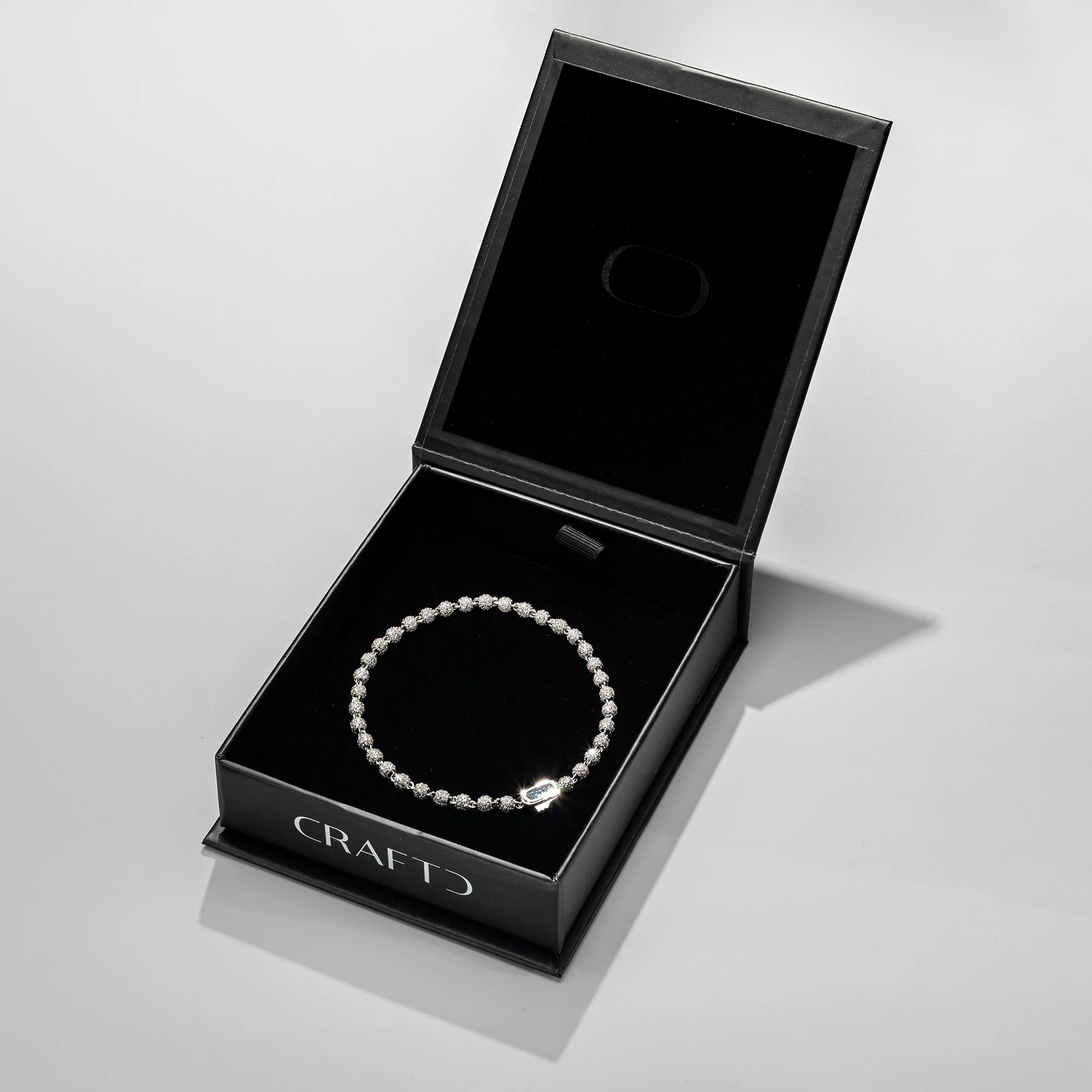 Iced Ball Pendant Bracelet (Silver) 4mm - Image 4