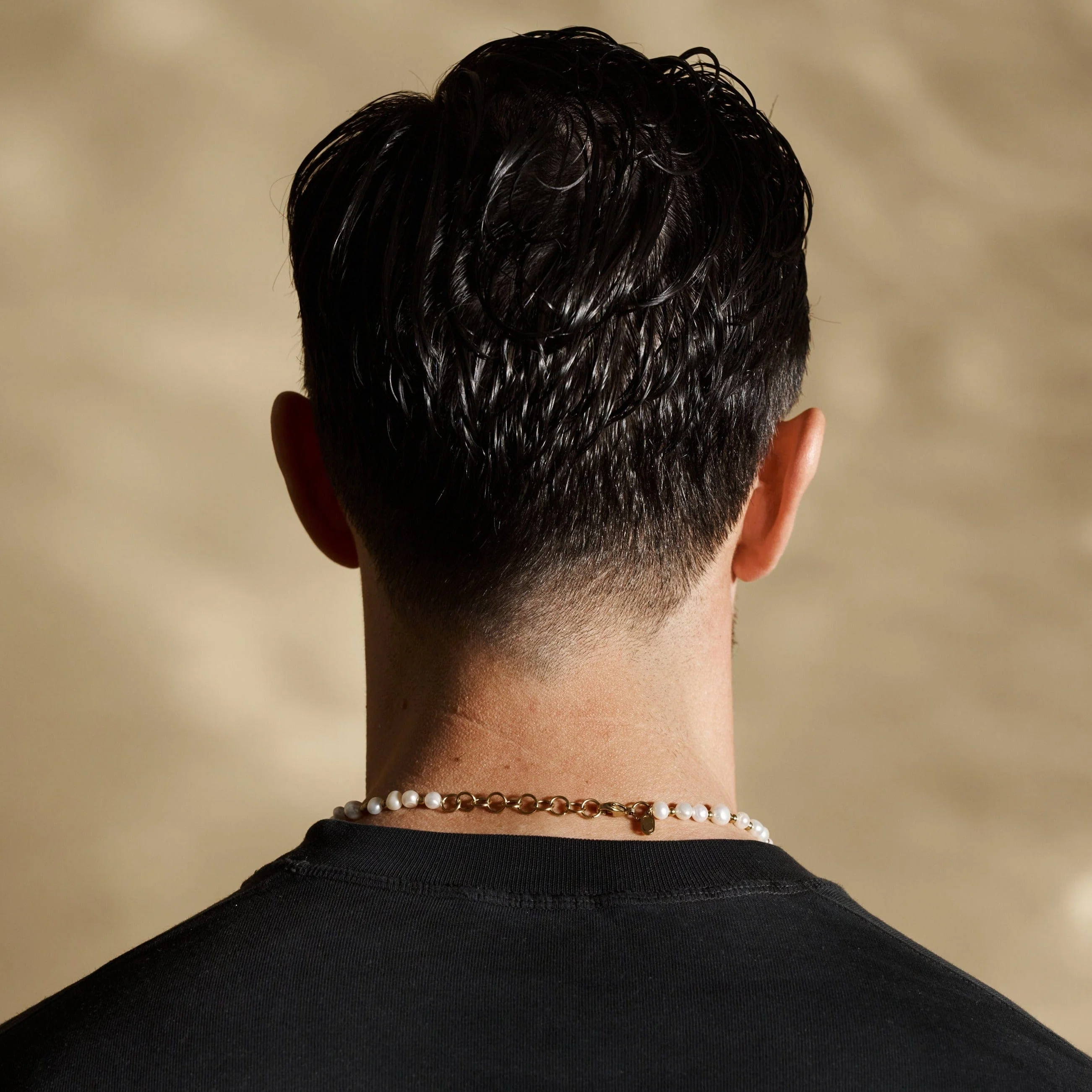 Iced Beaded Real Pearl Necklace (Gold) - Image 6