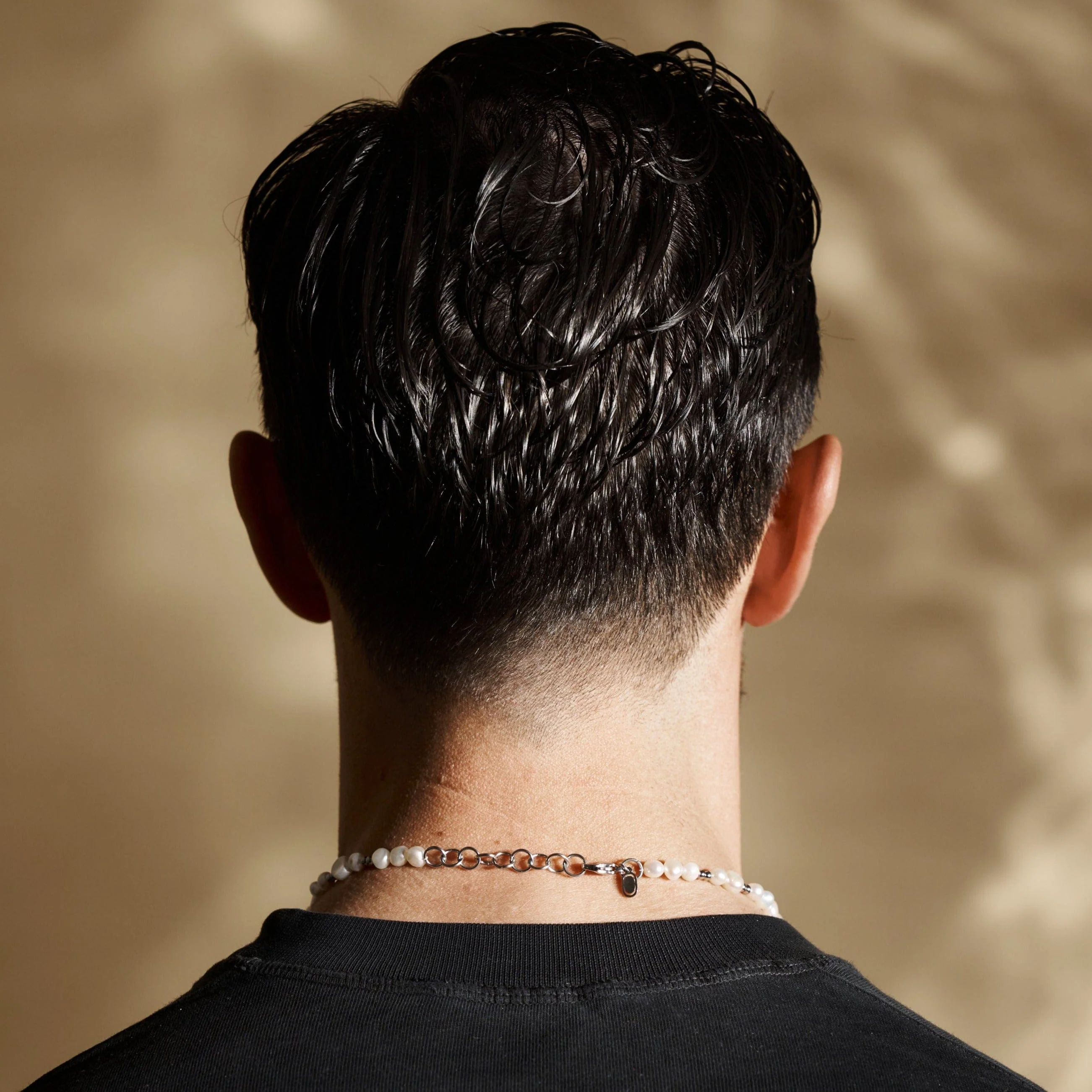 Iced Beaded Real Pearl Necklace (Silver) - Image 6
