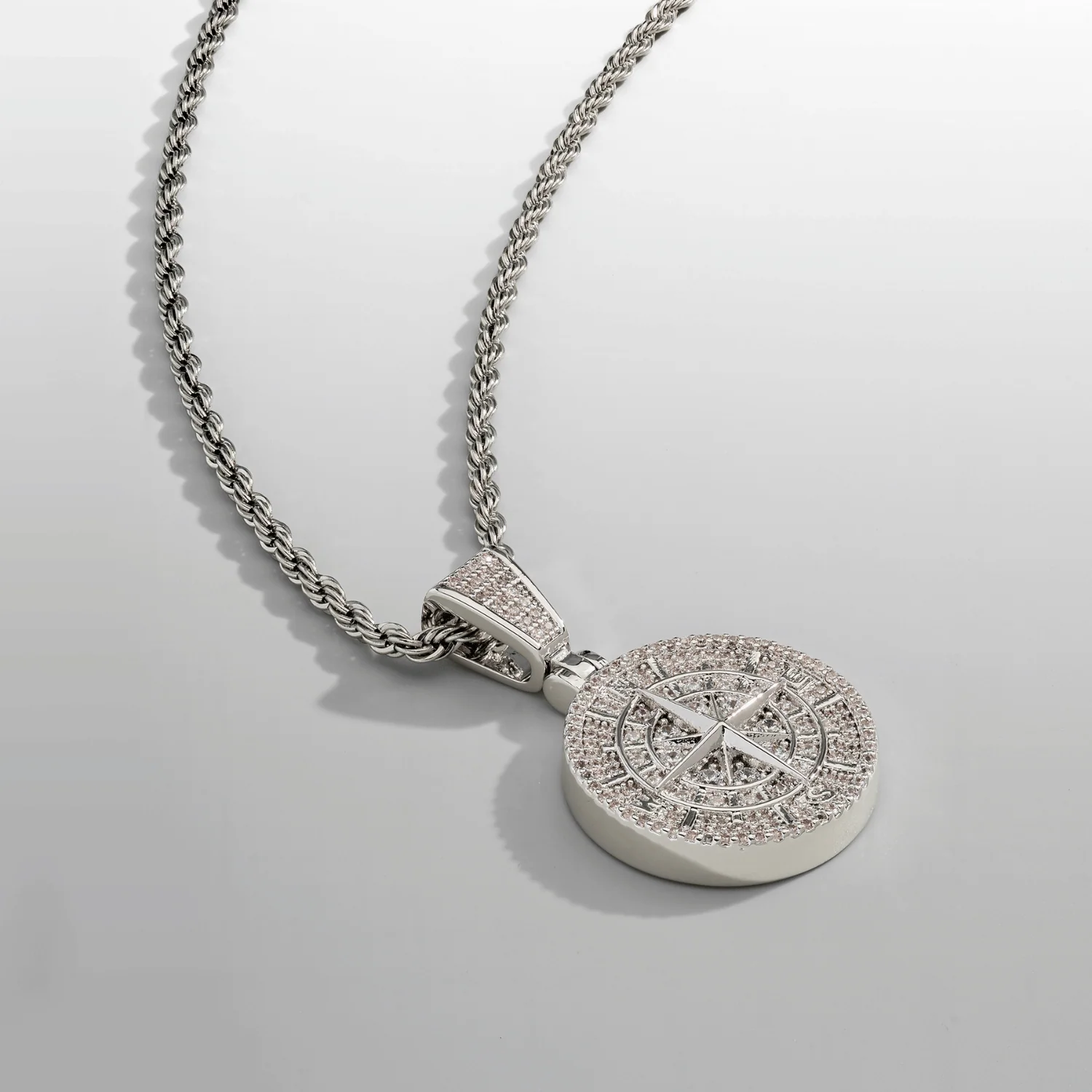 Iced Compass Pendant (Silver) - Image 4
