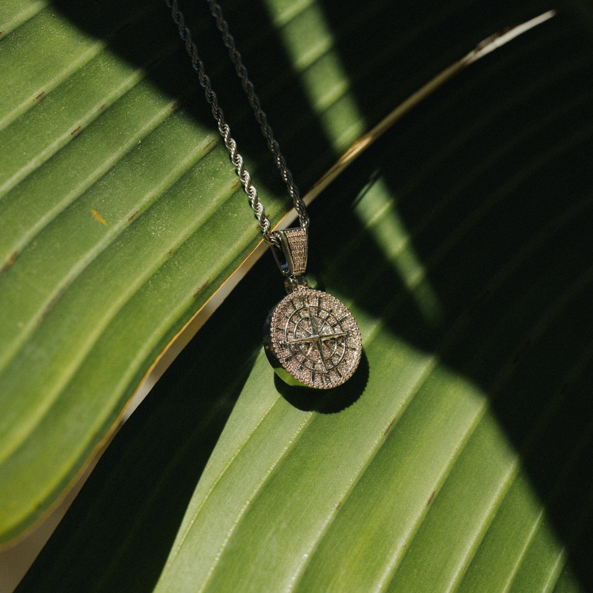 Iced Compass Pendant (Silver) - Image 6