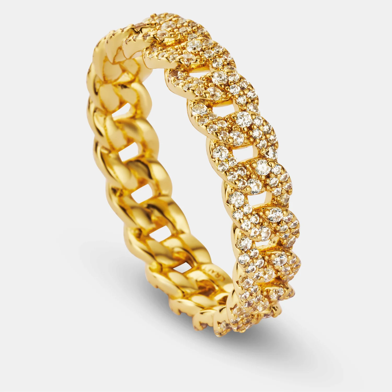 Iced Cuban Band Ring (Gold) 6mm - Image 4