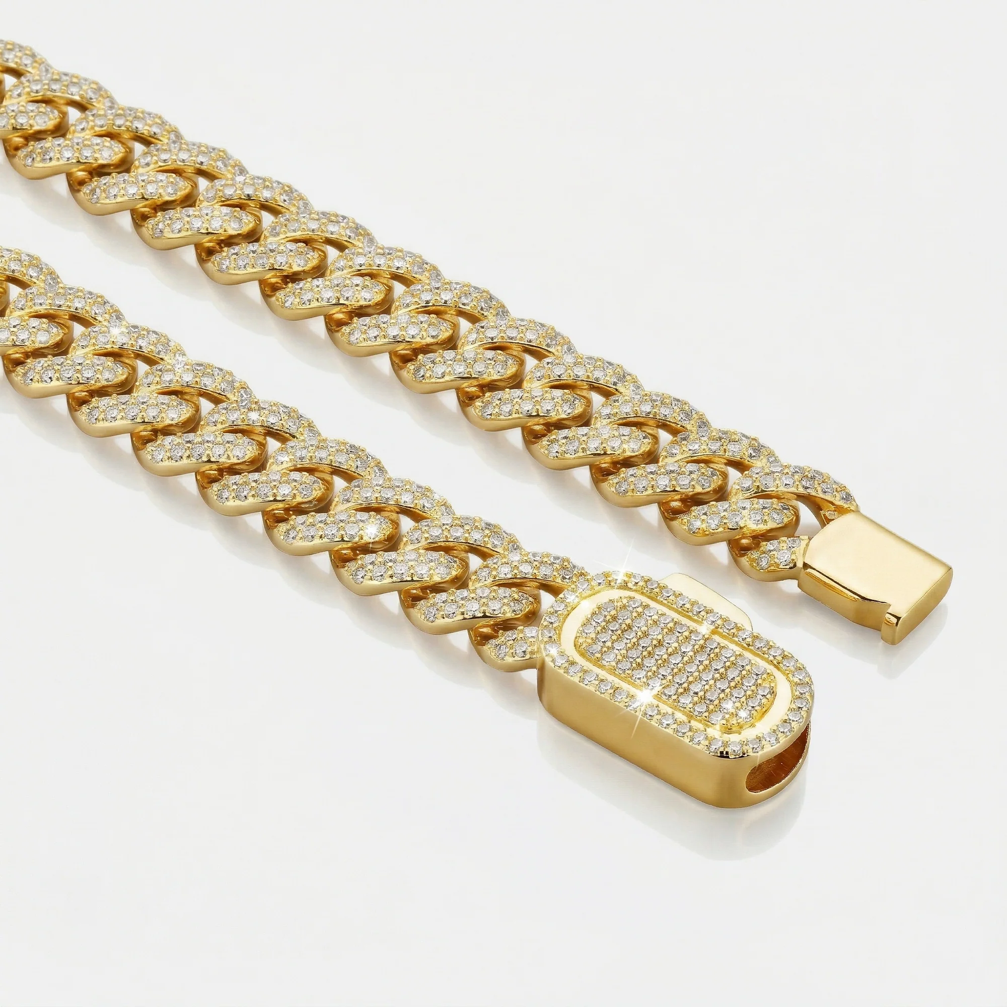 Iced Cuban Bracelet (Gold) 10mm - Image 2