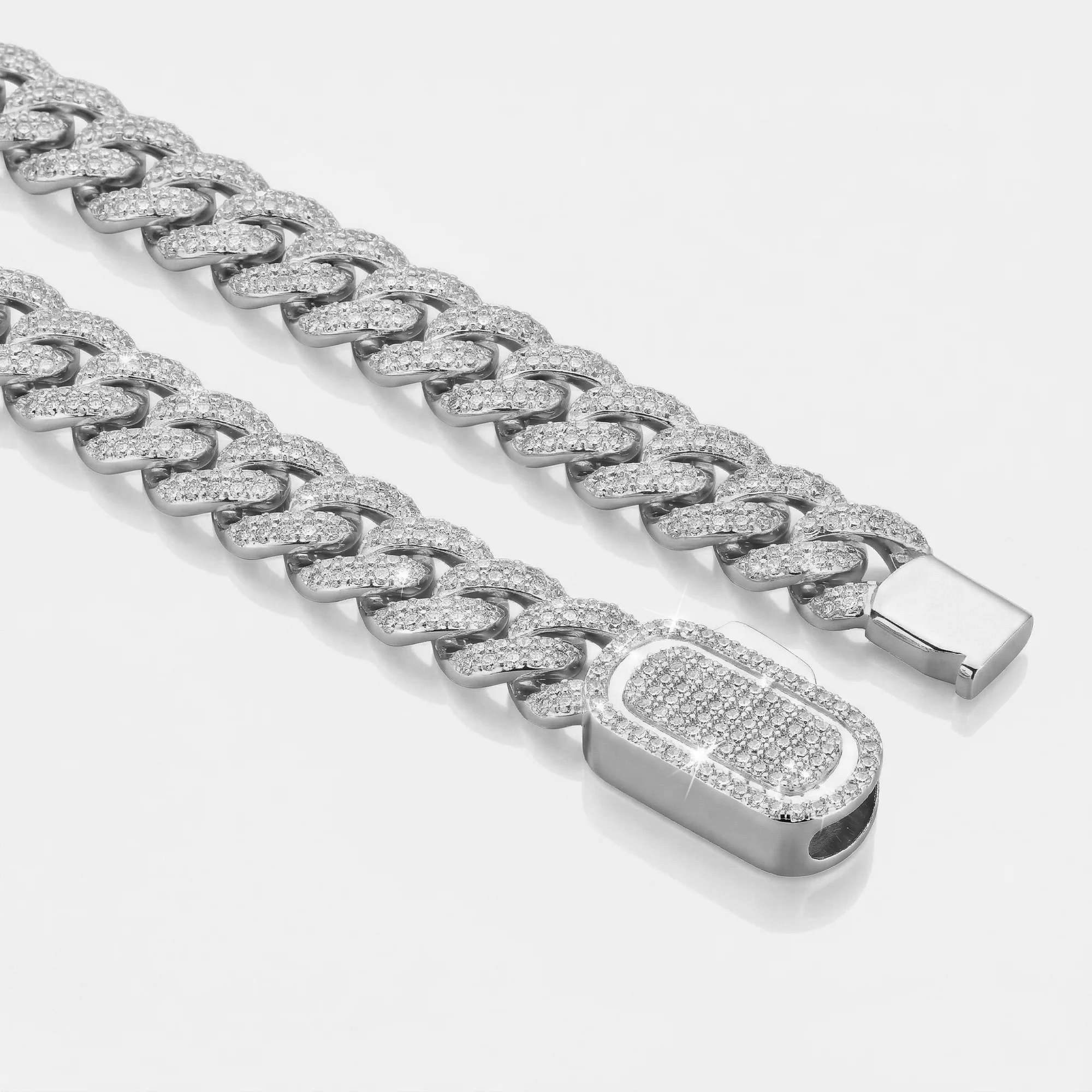 Iced Cuban Bracelet (Silver) 10mm - Image 2