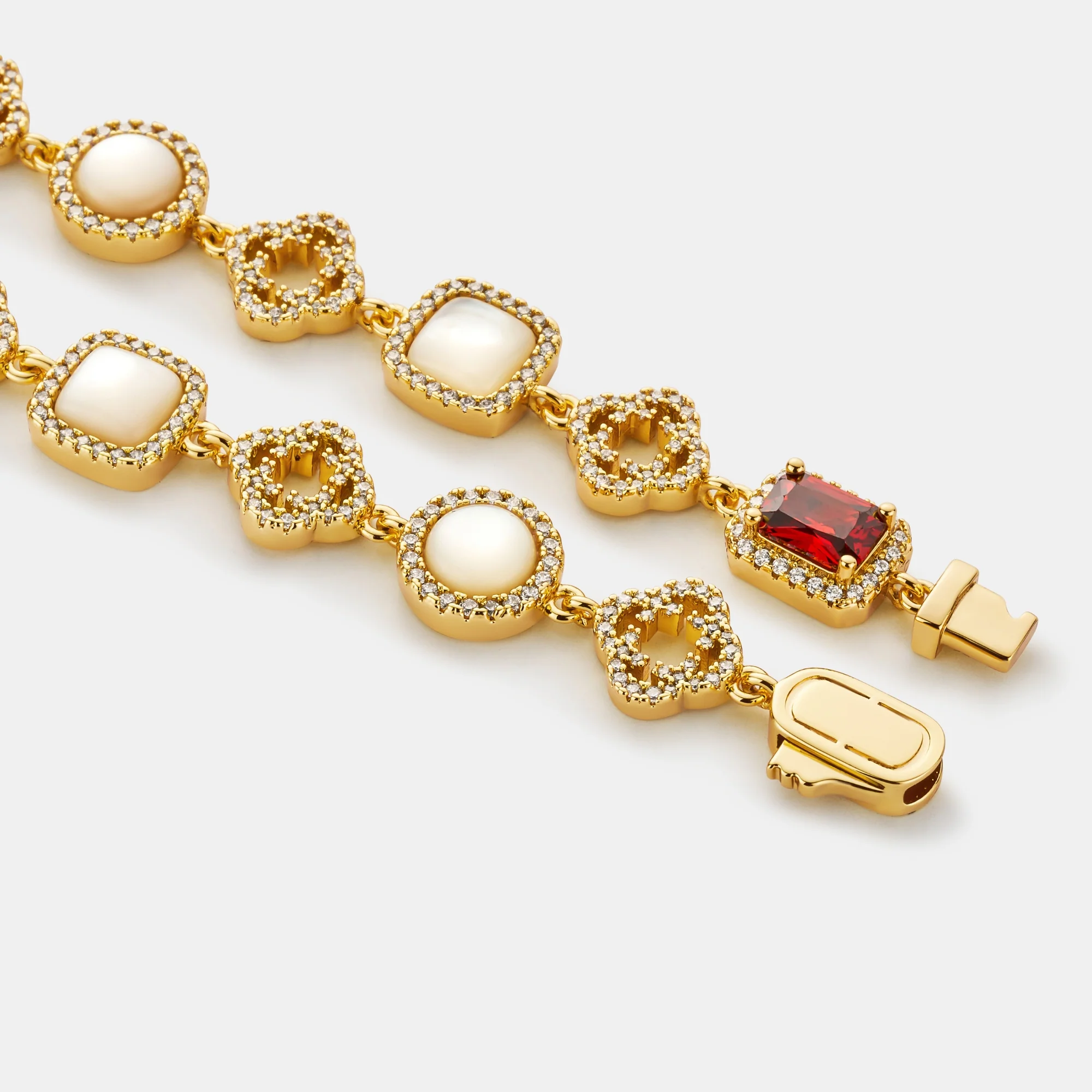 Iced Gemstone Bracelet (Gold) - Image 5