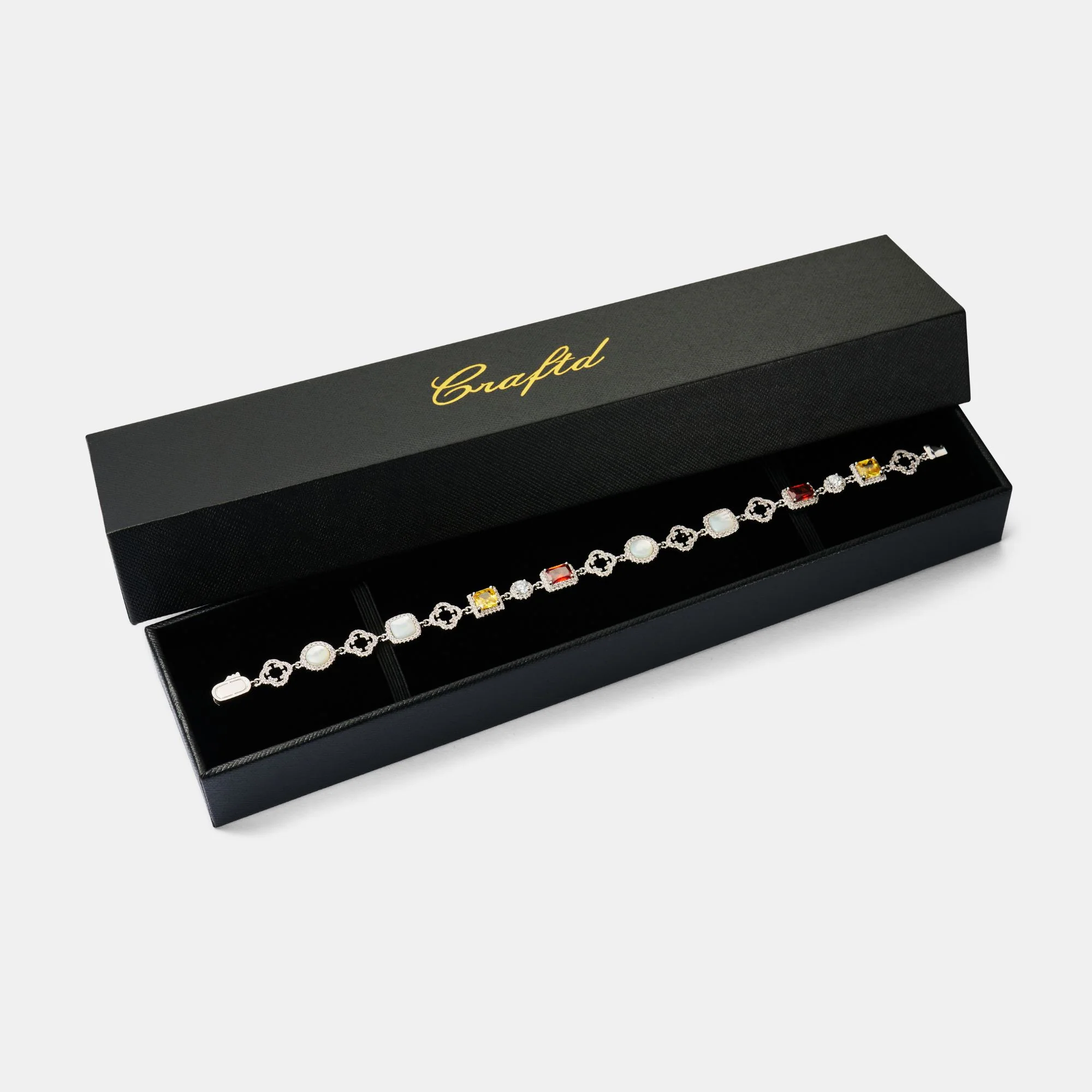 Iced Gemstone Bracelet (Silver) - Image 4