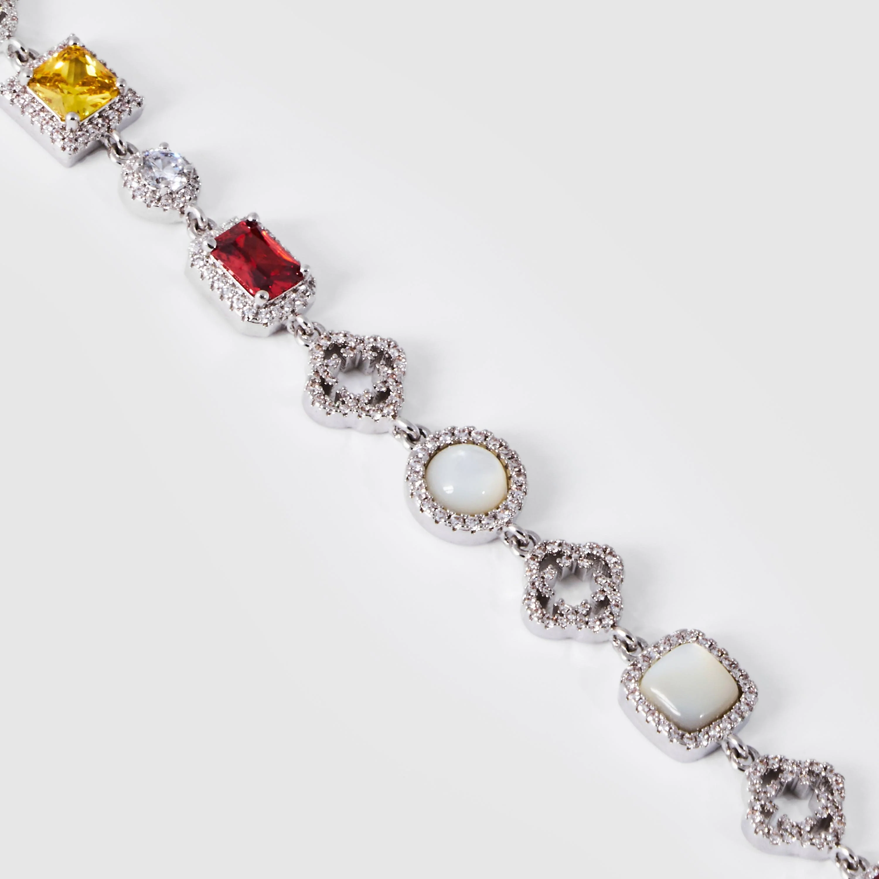 Iced Gemstone Bracelet (Silver) - Image 5