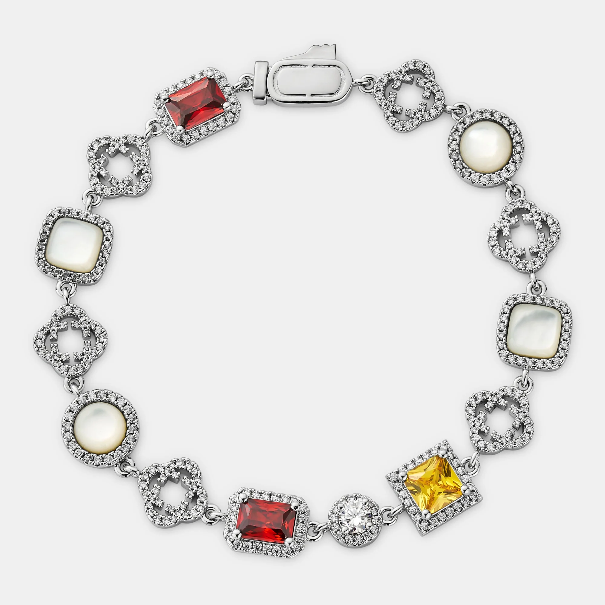 Iced Gemstone Bracelet (Silver) - Image 7