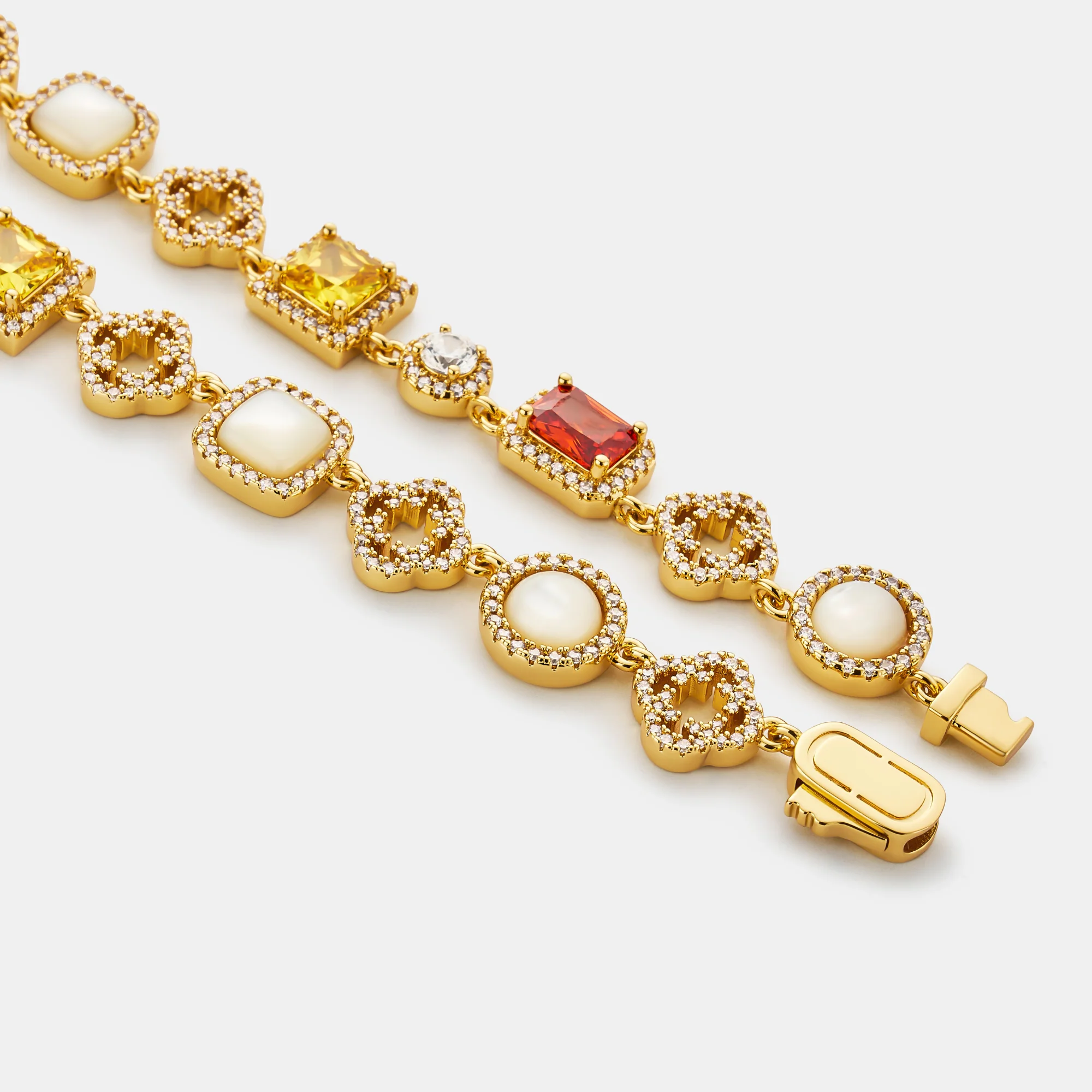 Iced Gemstone Necklace (Gold) - Image 5