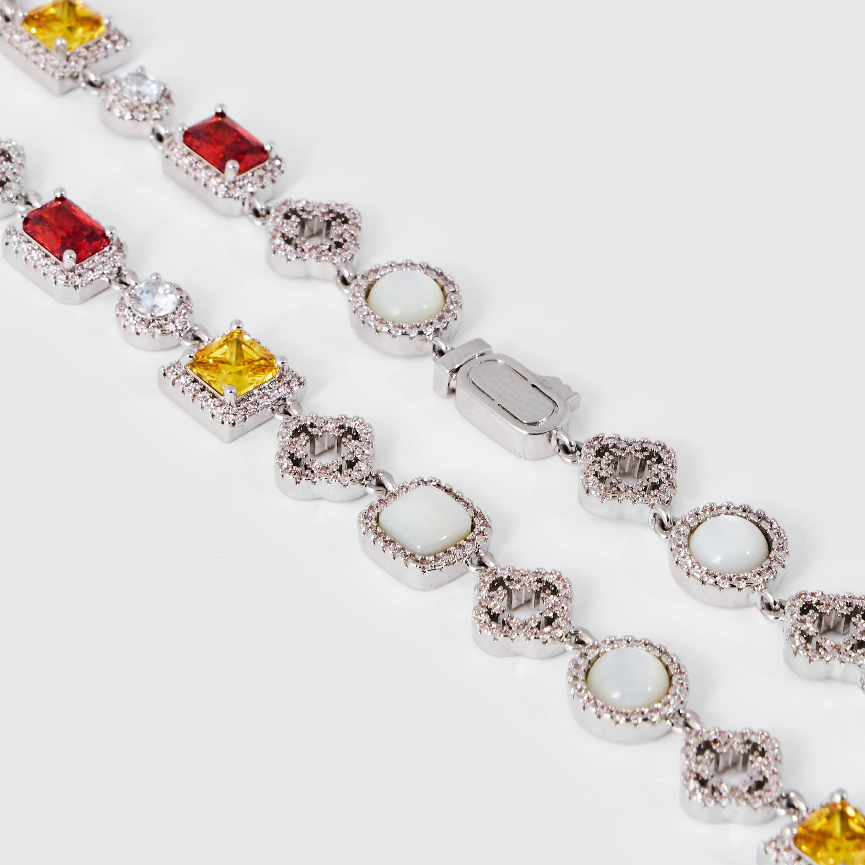 Iced Gemstone Necklace (Silver) - Image 6