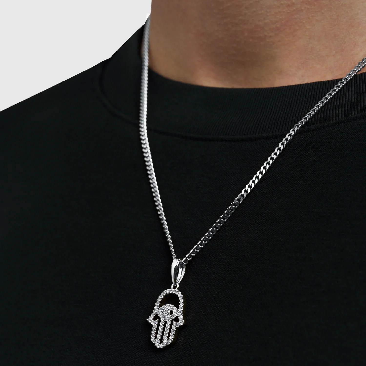 Iced Hamsa (Silver) - Image 3