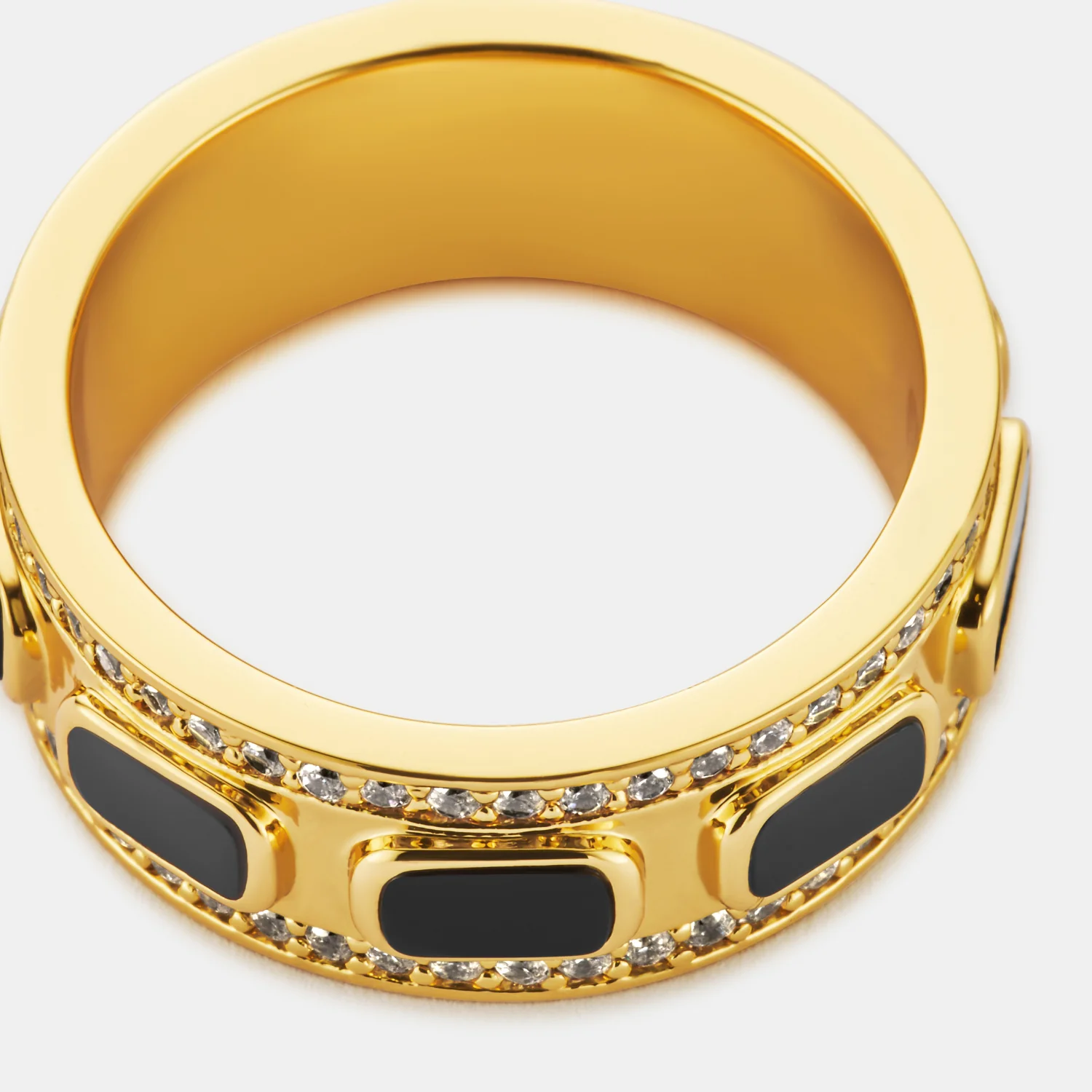 Iced Onyx Band Ring (Gold) - Image 5