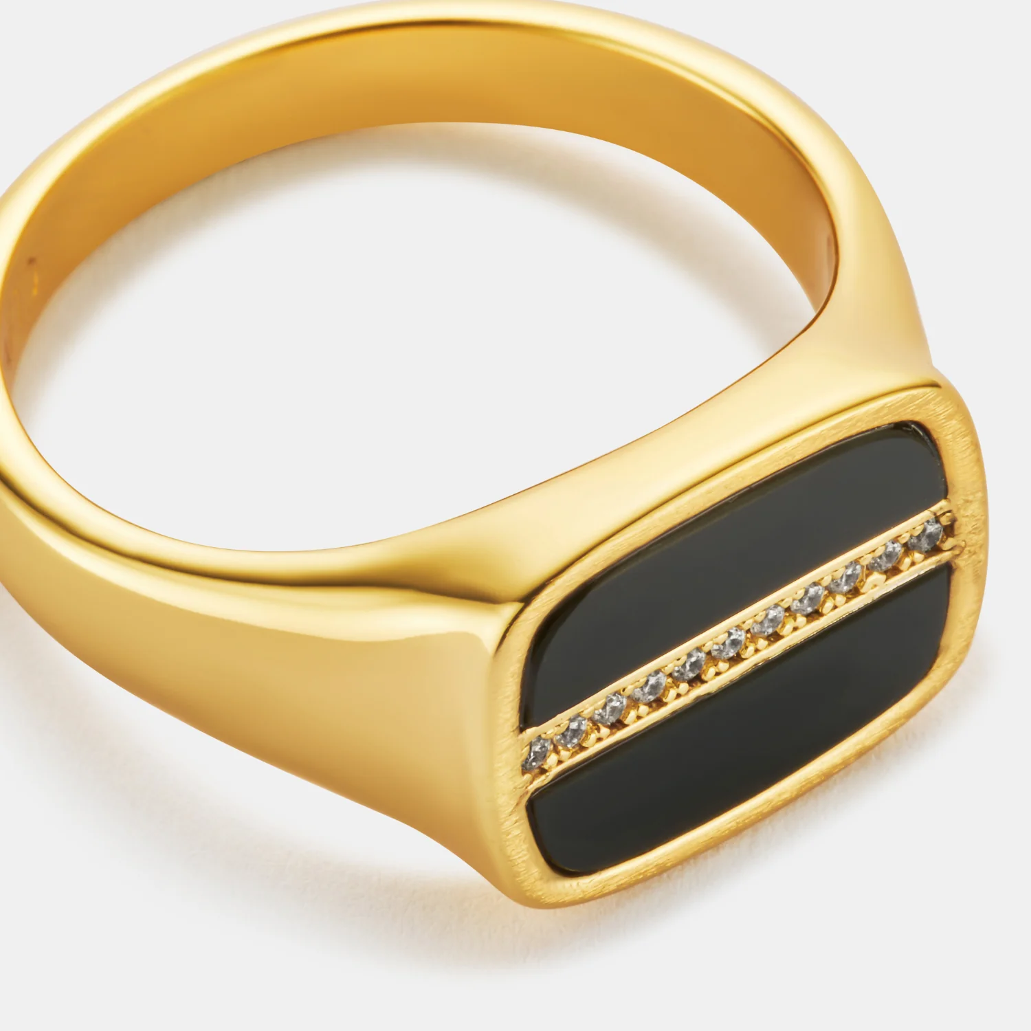 Iced Onyx Signet Ring (Gold) - Image 6