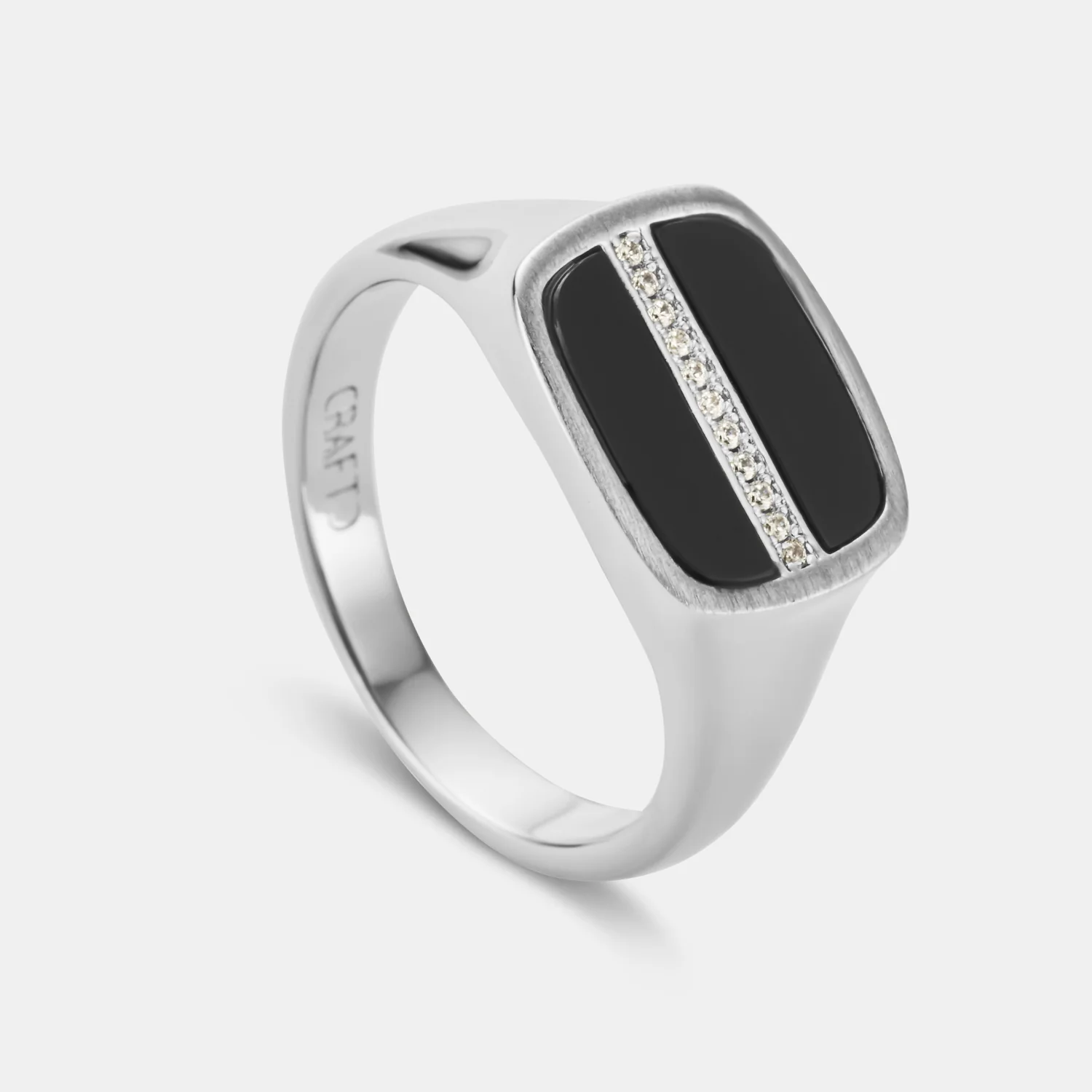 Iced Onyx Signet Ring (Silver) - Image 4