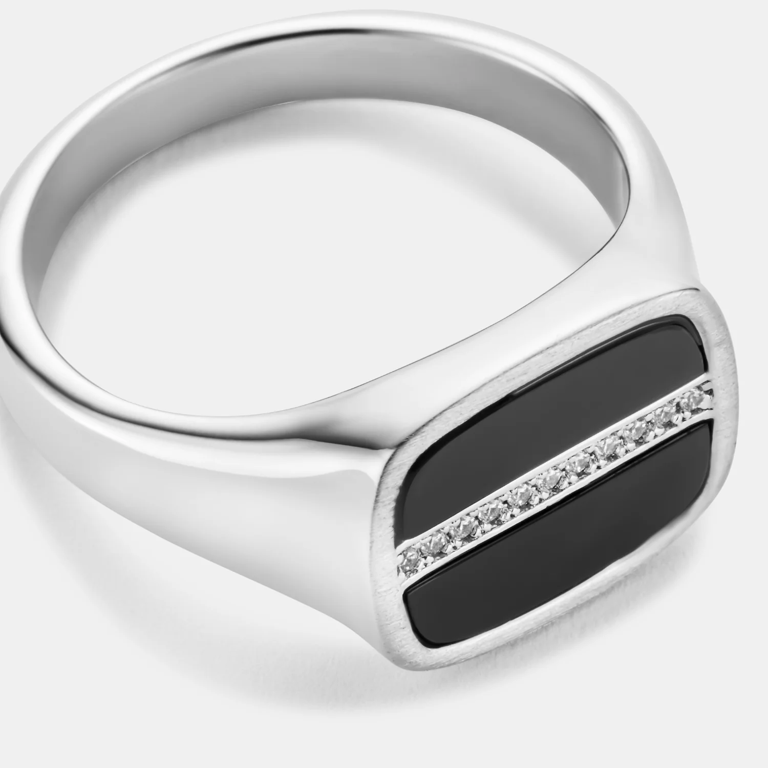 Iced Onyx Signet Ring (Silver) - Image 8