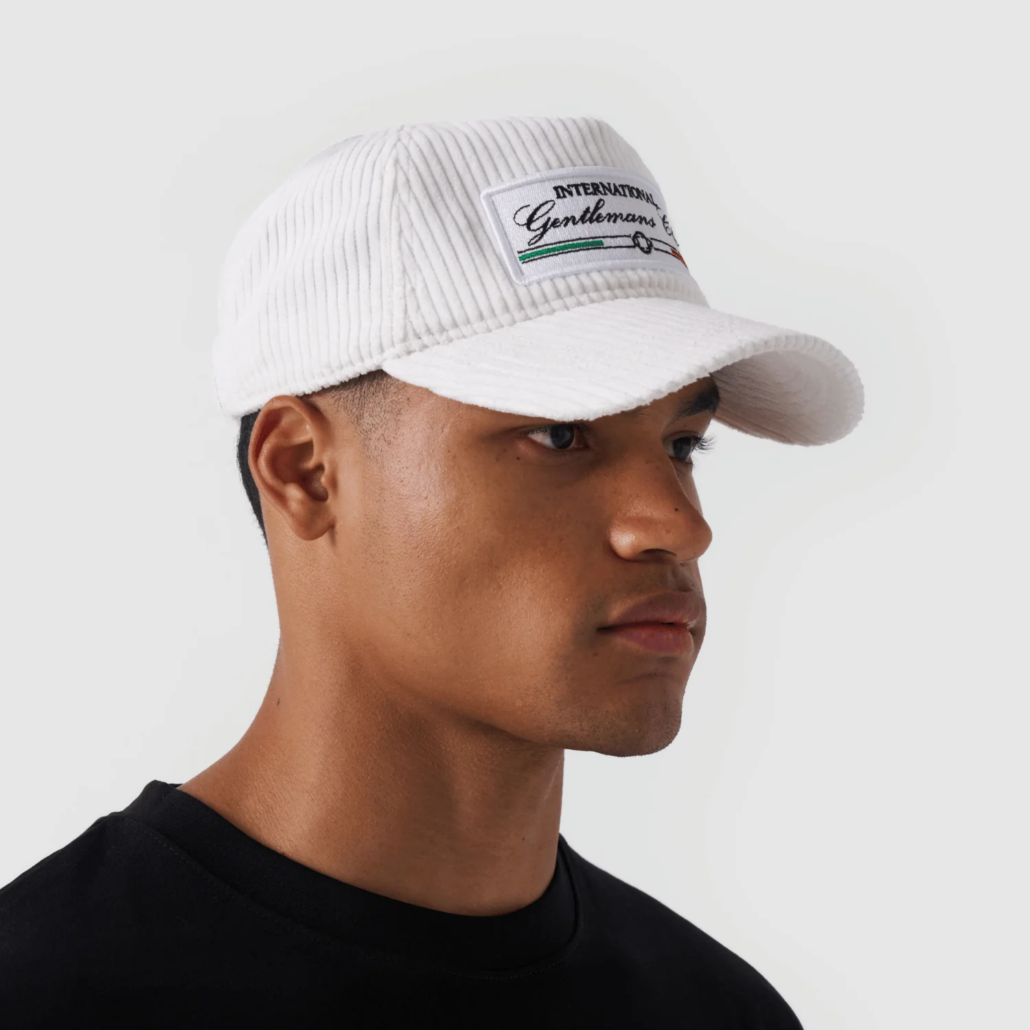 Italian Gentleman's Club Cap - Cord (White) - Image 3