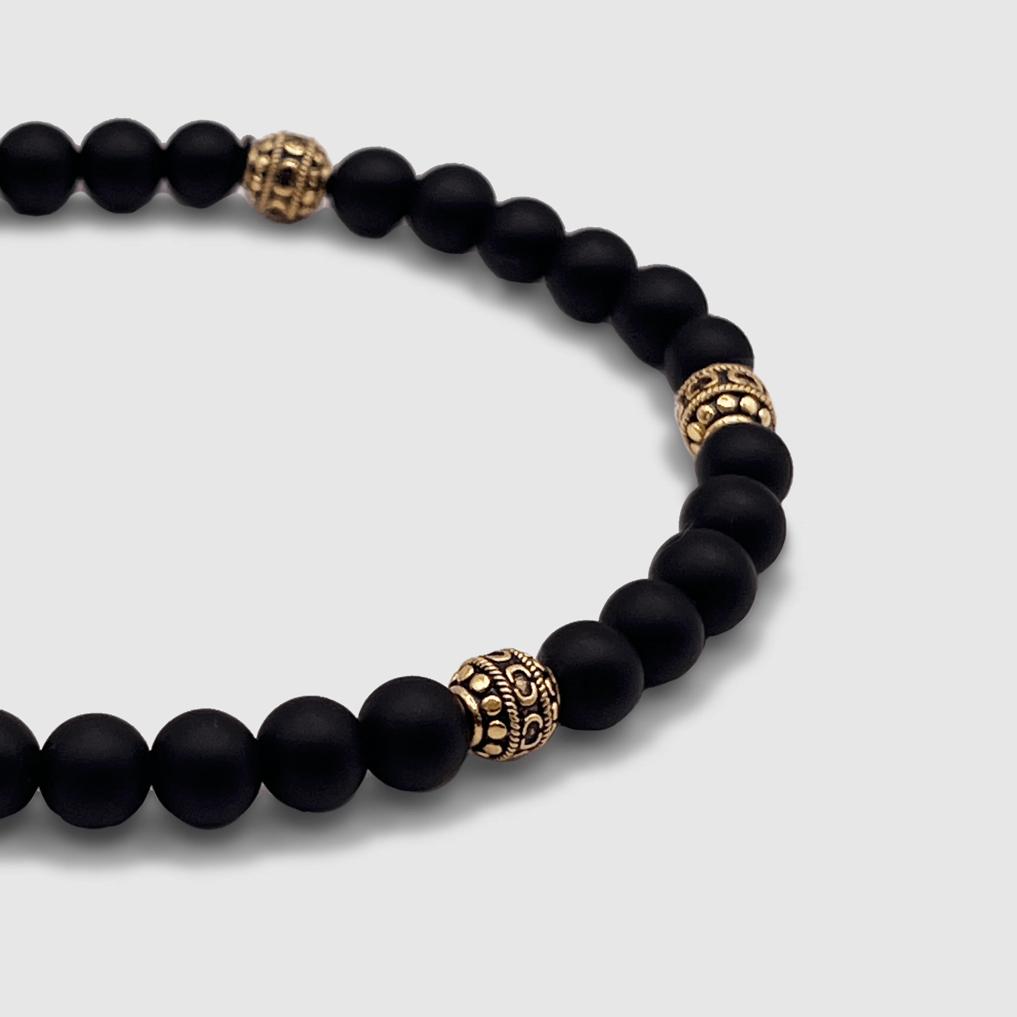 Matte Onyx Stone Bracelet (Gold) - Image 4