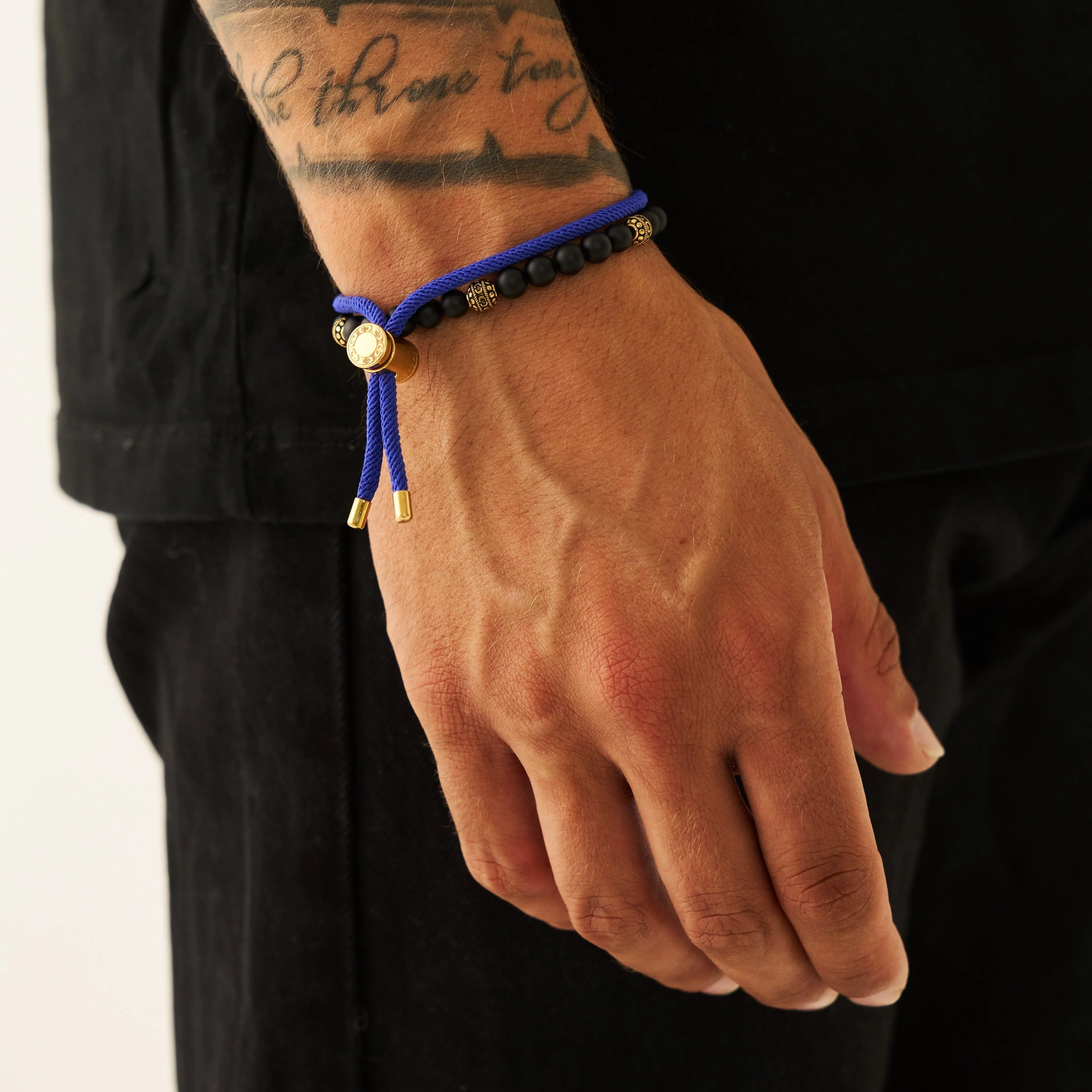Matte Onyx Stone Bracelet (Gold) - Image 7